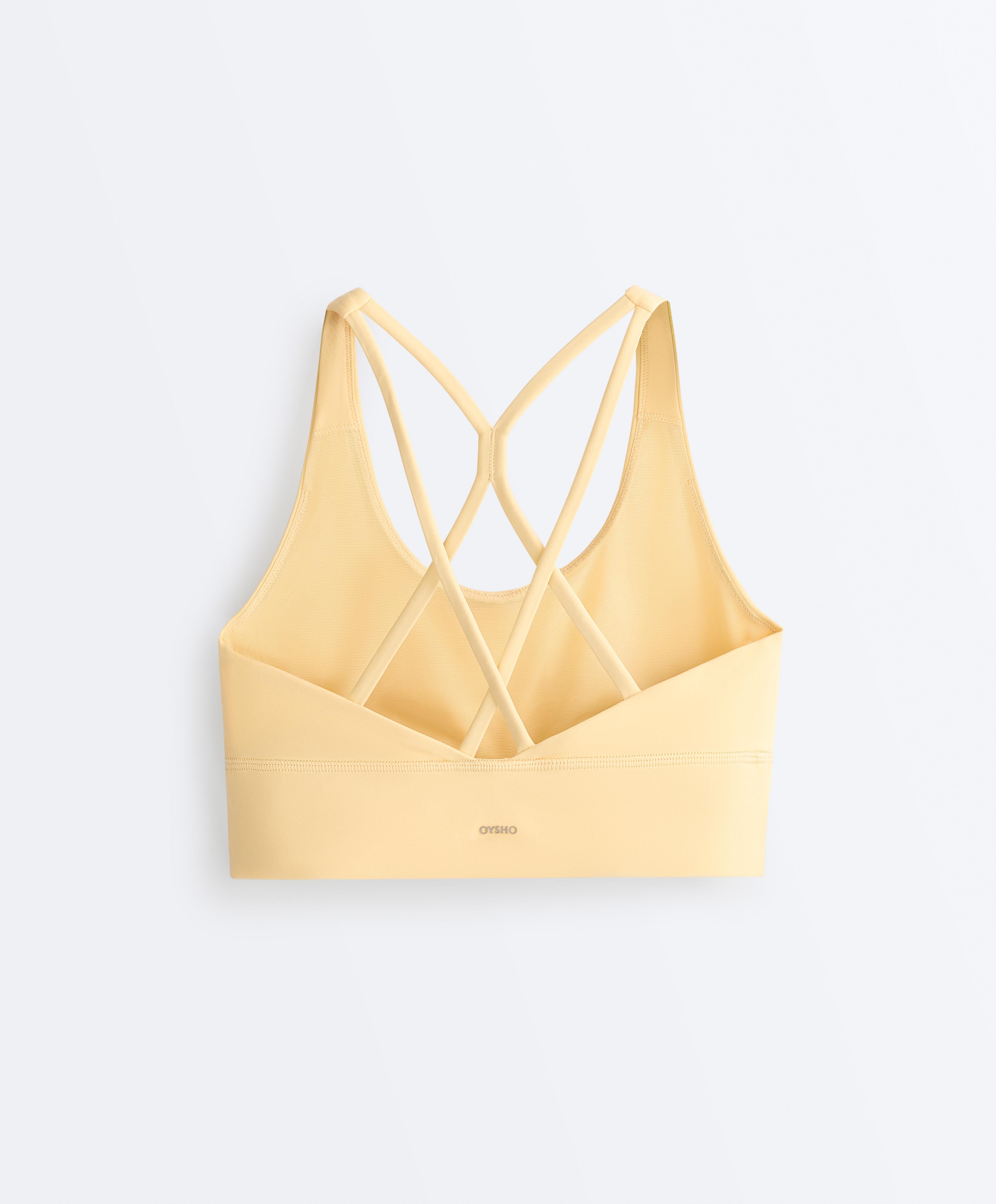 Medium-support Comfortlux sports bra with cups — PALE YELLOW