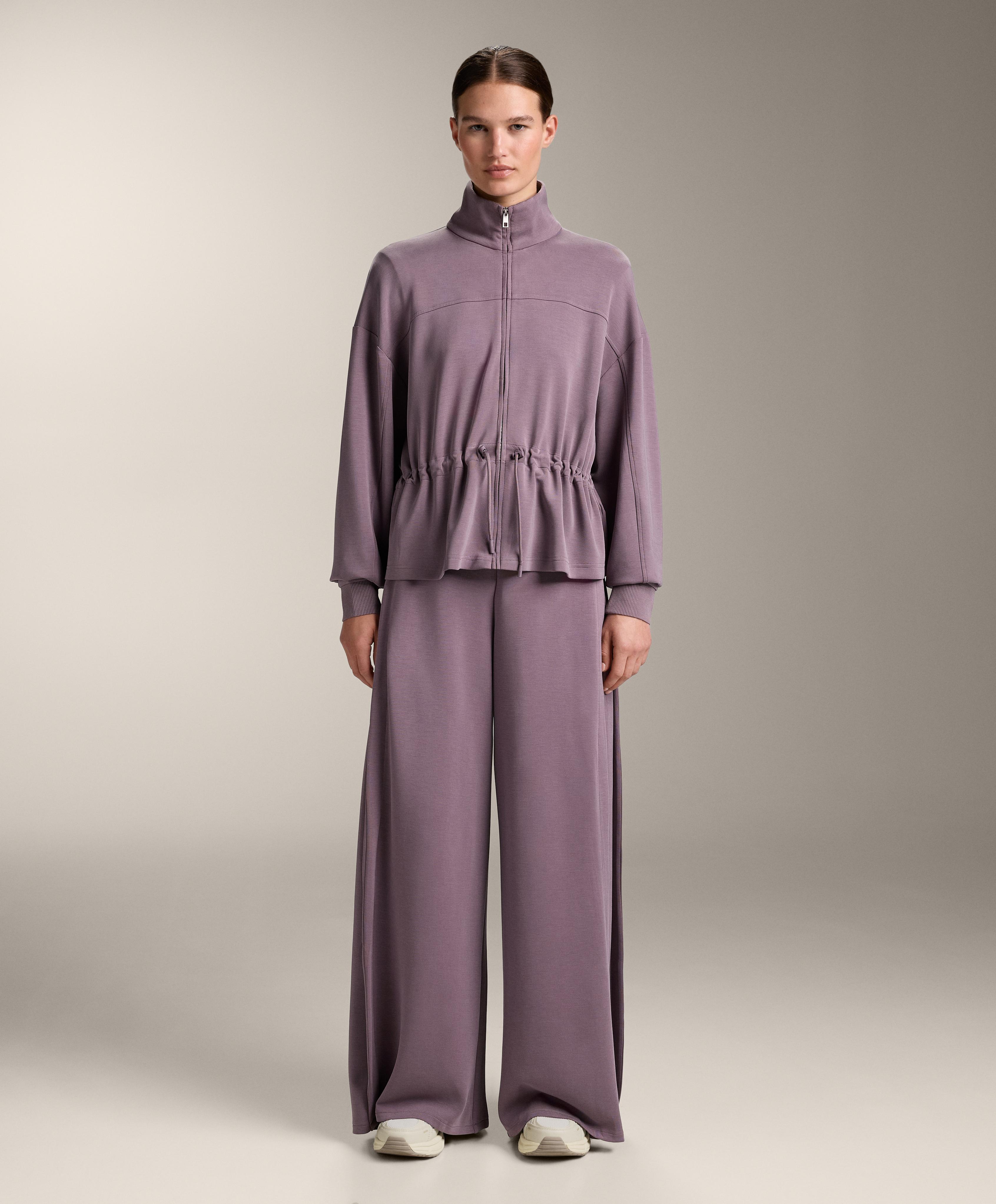 Lilac modal total look with wide side pleat Lilac modal total look with wide side pleat