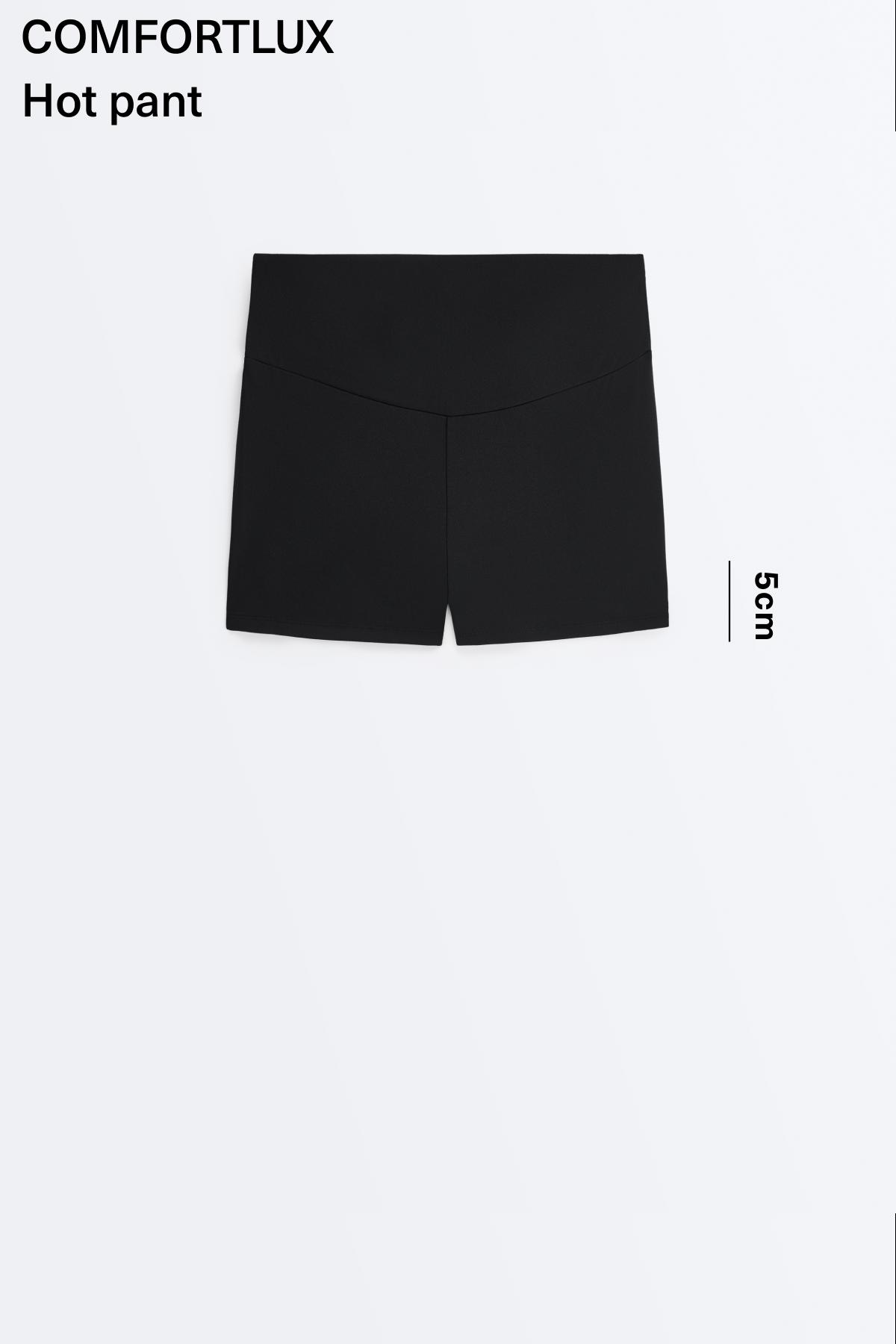 Comfortlux high-rise 5cm hot pants — BLACK