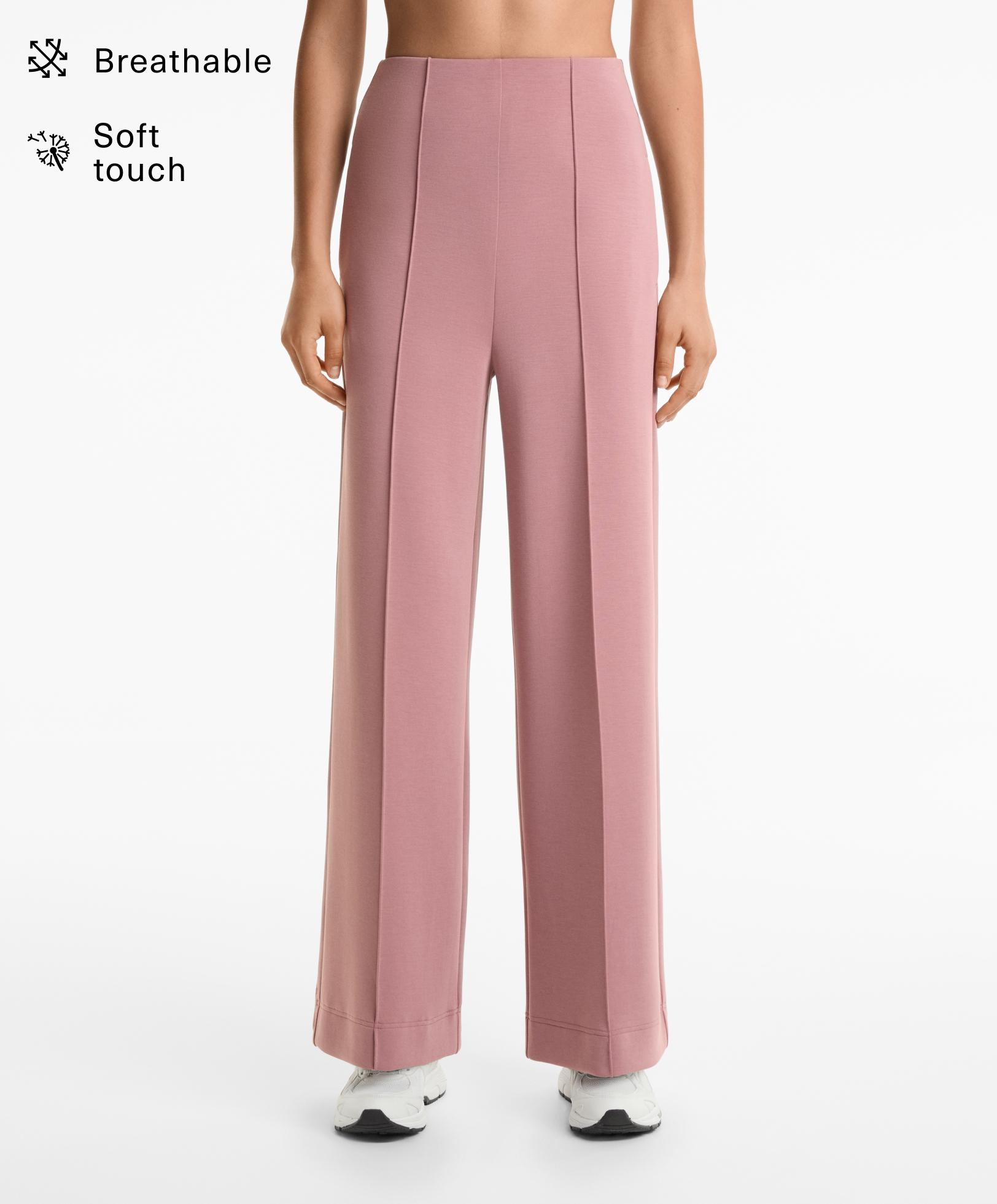 Straight-leg trousers with modal and crease
