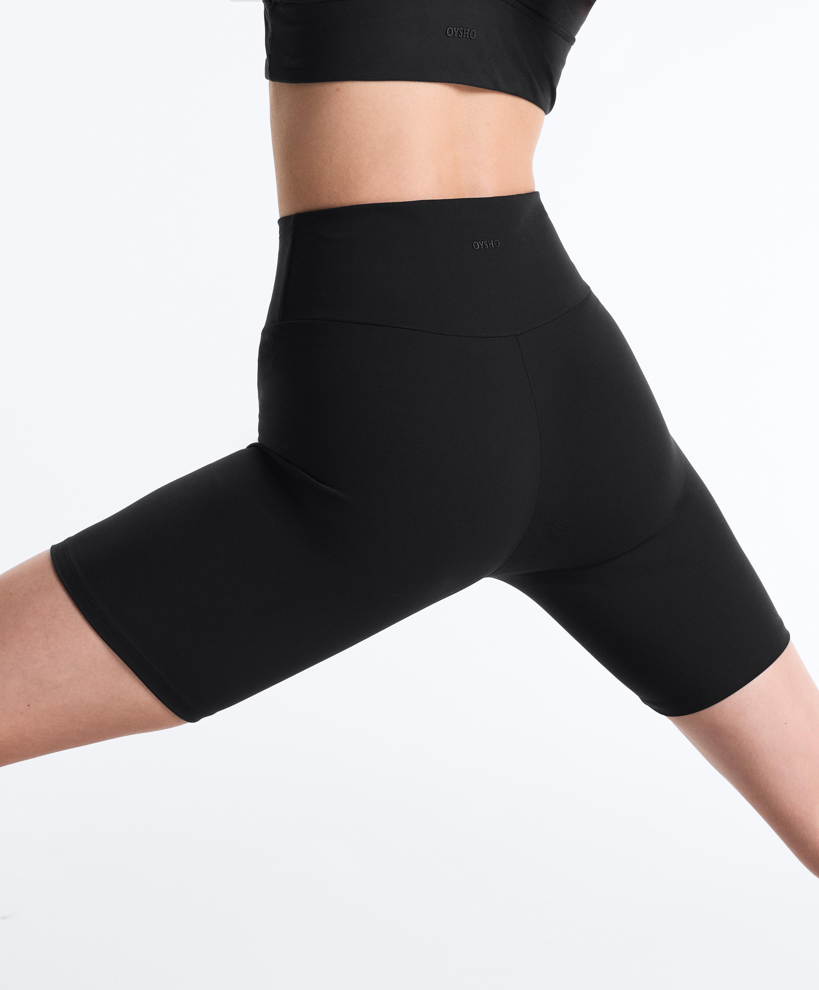 Comfortlux high-rise 20cm biker leggings — BLACK