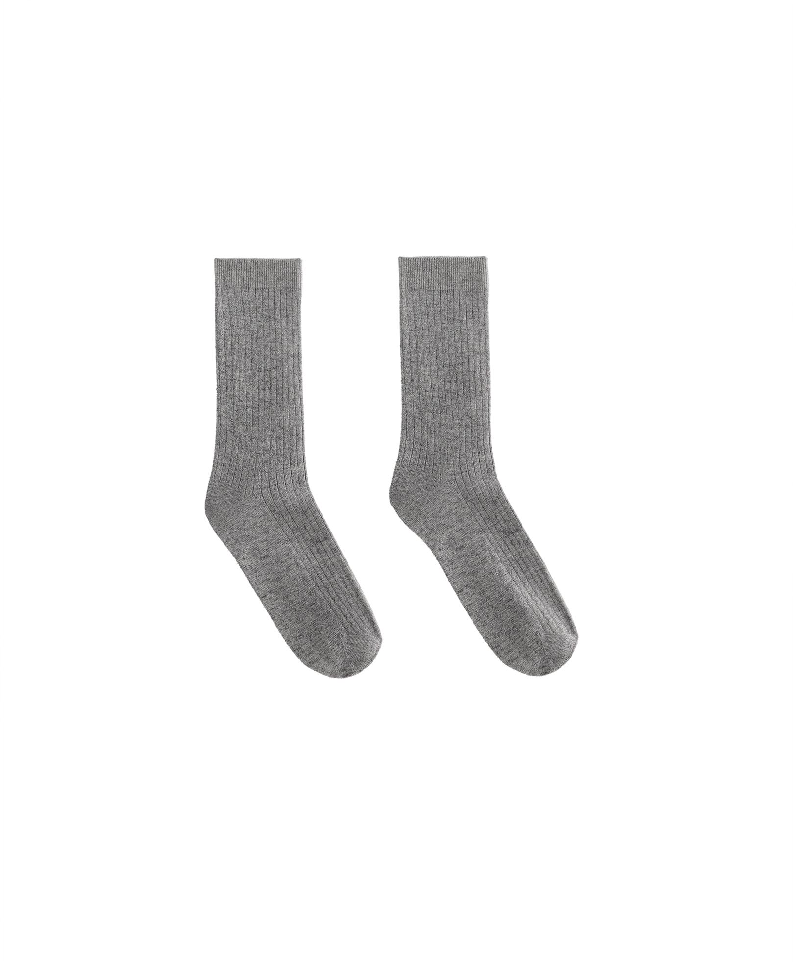 Modal blend classic socks with 13% cashmere — MOTTLED GREY MELANGE