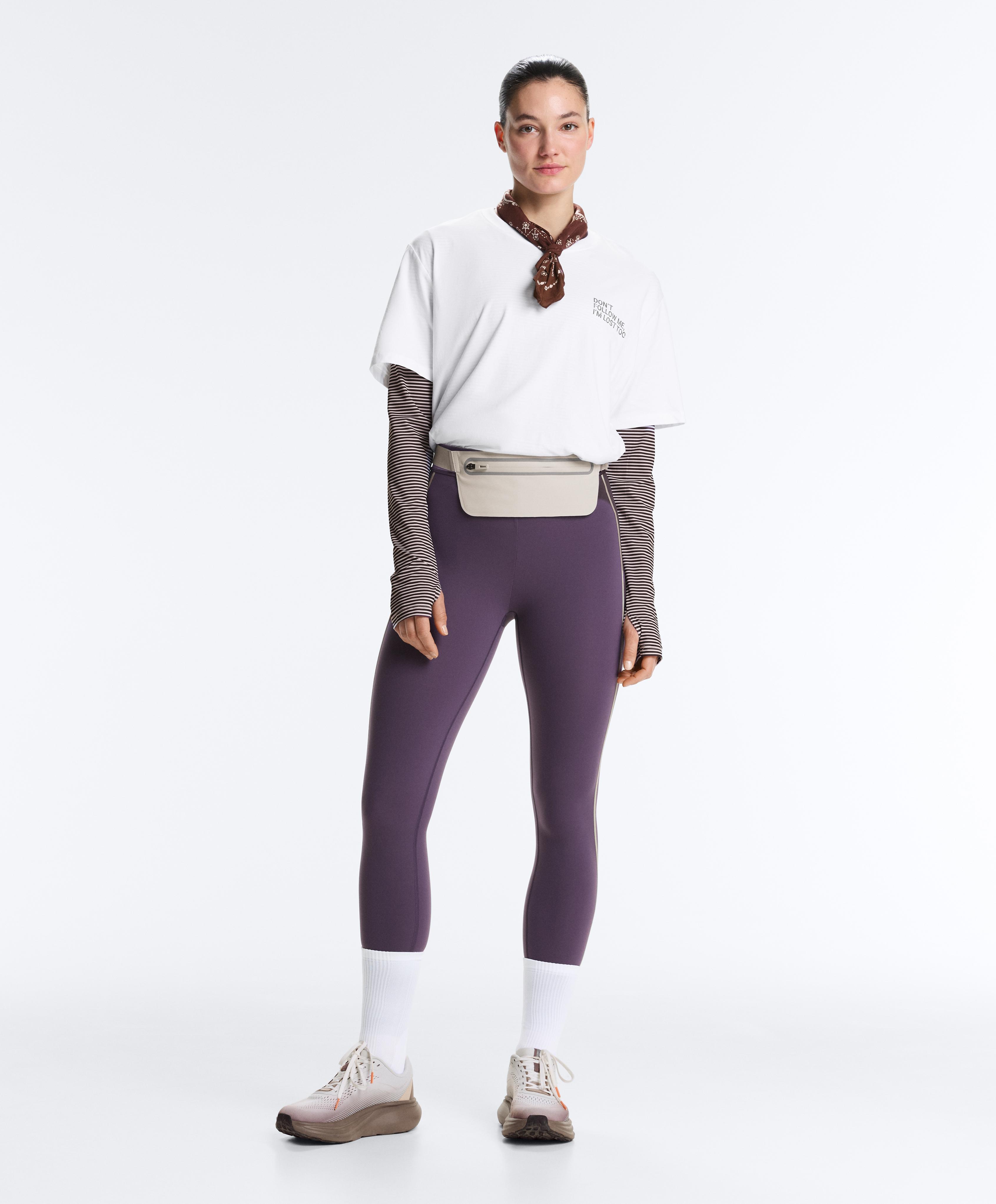 Compressive high rise 65cm ankle-length leggings — WASHED PURPLE
