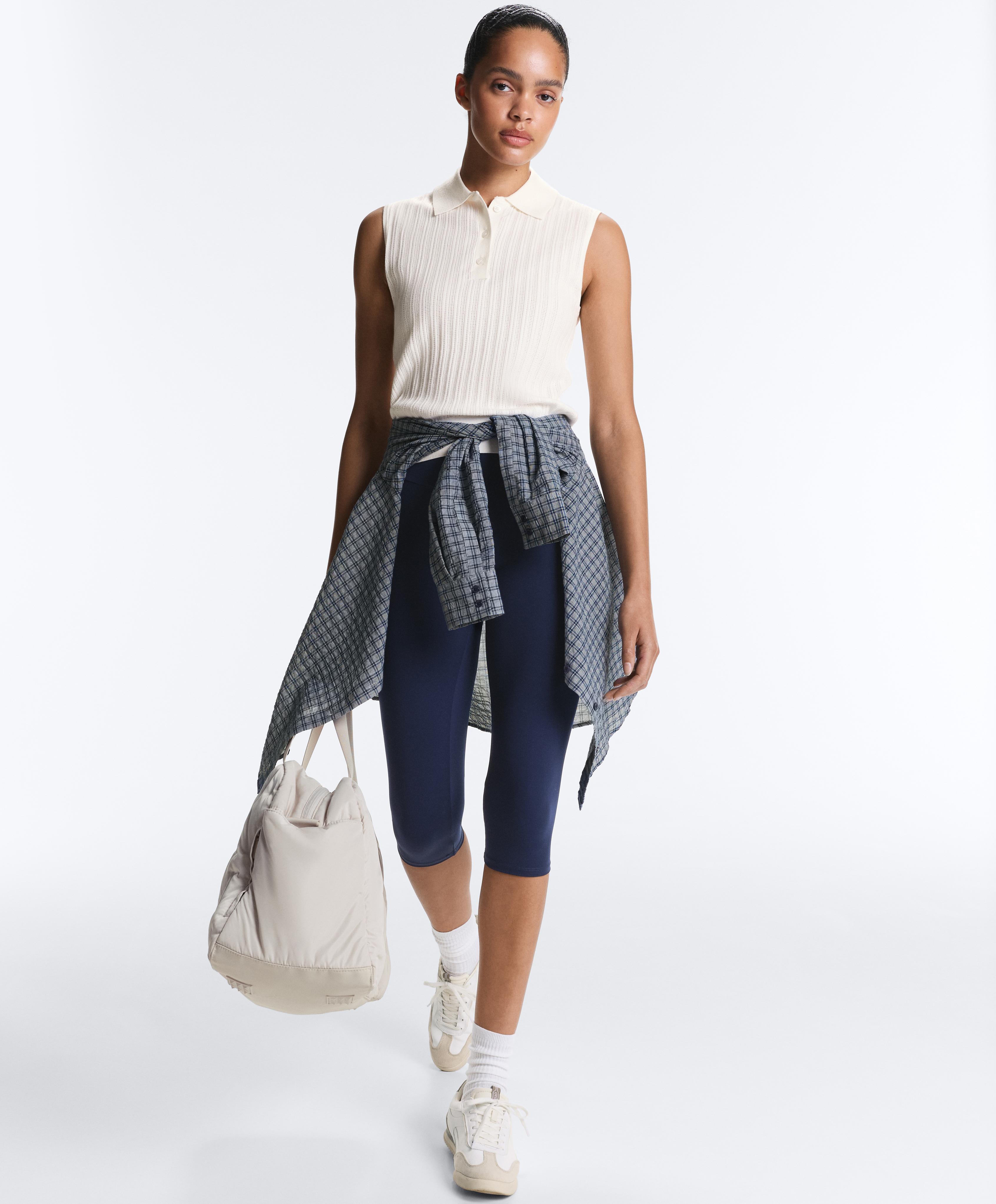 Sleeveless open knit jumper — WHITE 