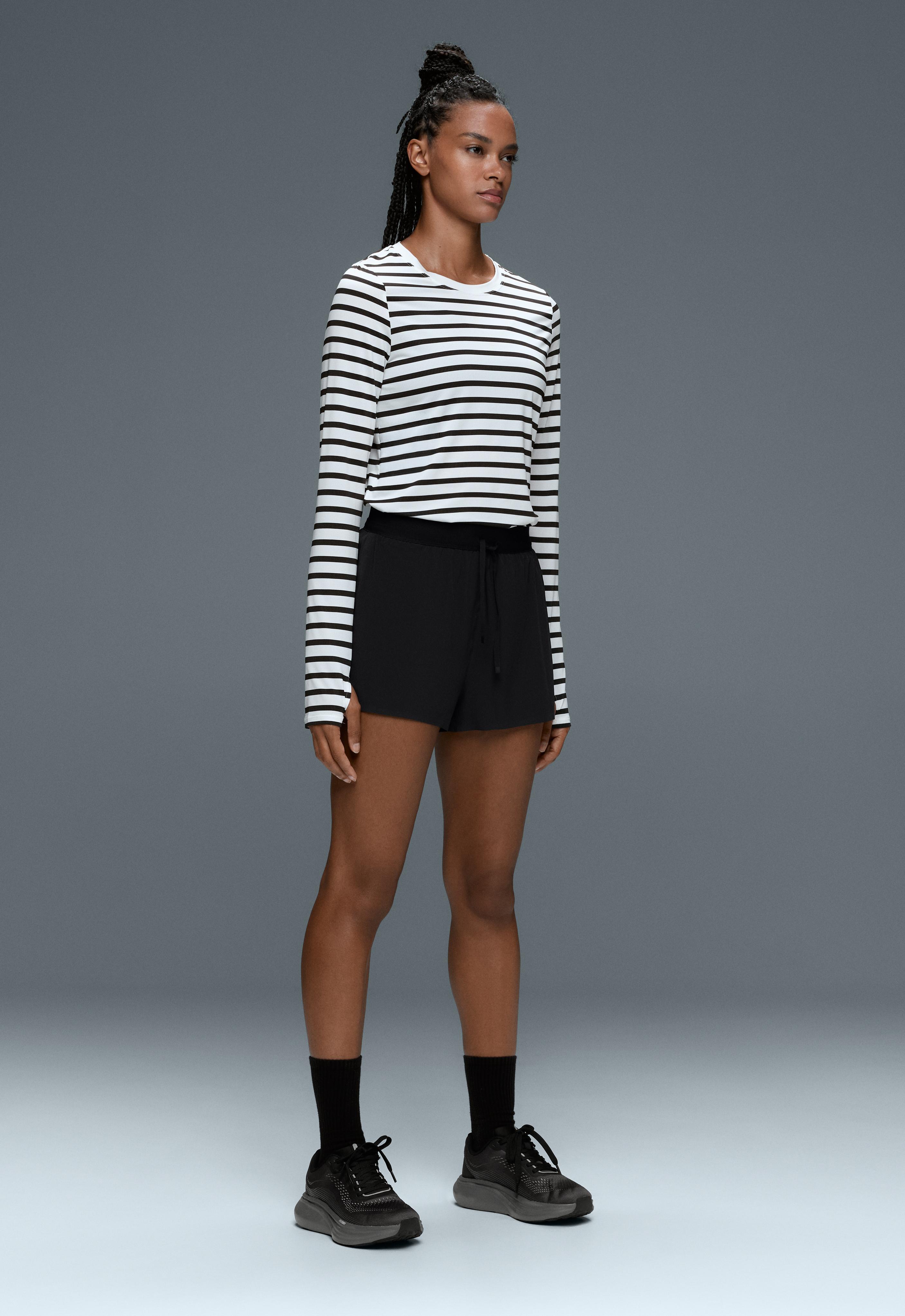 7cm high-rise technical shorts — BLACK