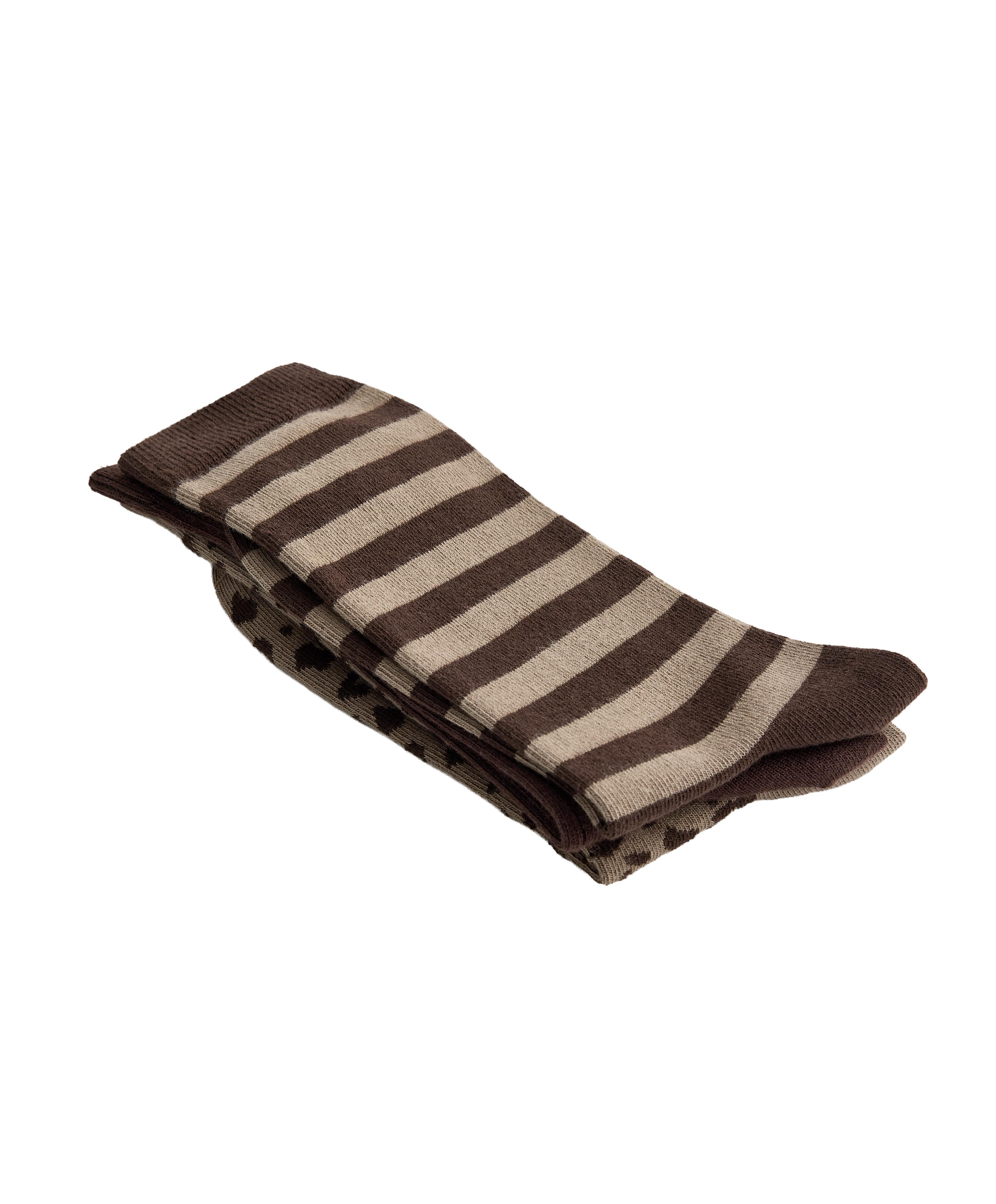 3 pairs of cotton blend classic socks — TAN MELANGE