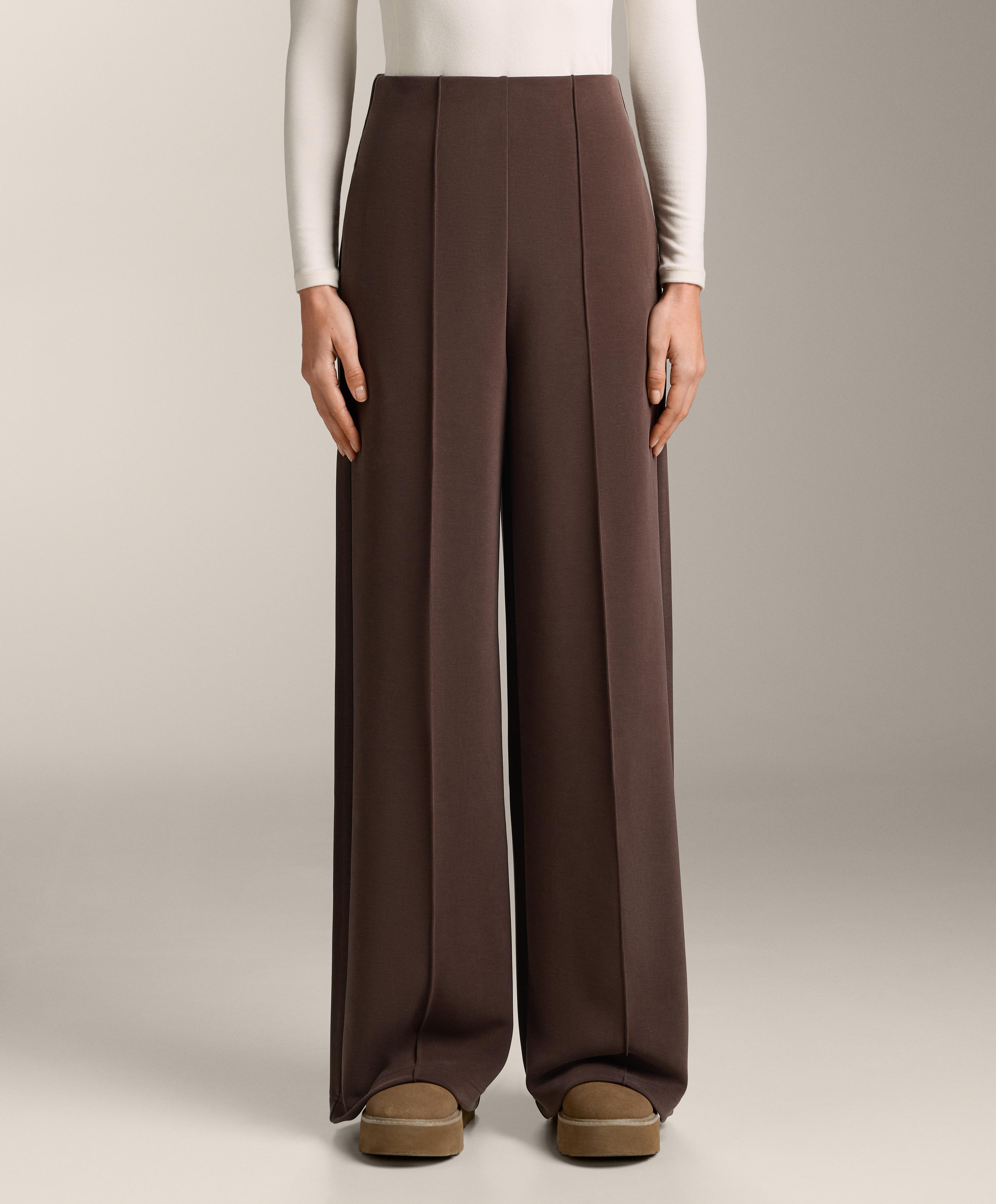 Straight-leg trousers with soft-touch modal and crease