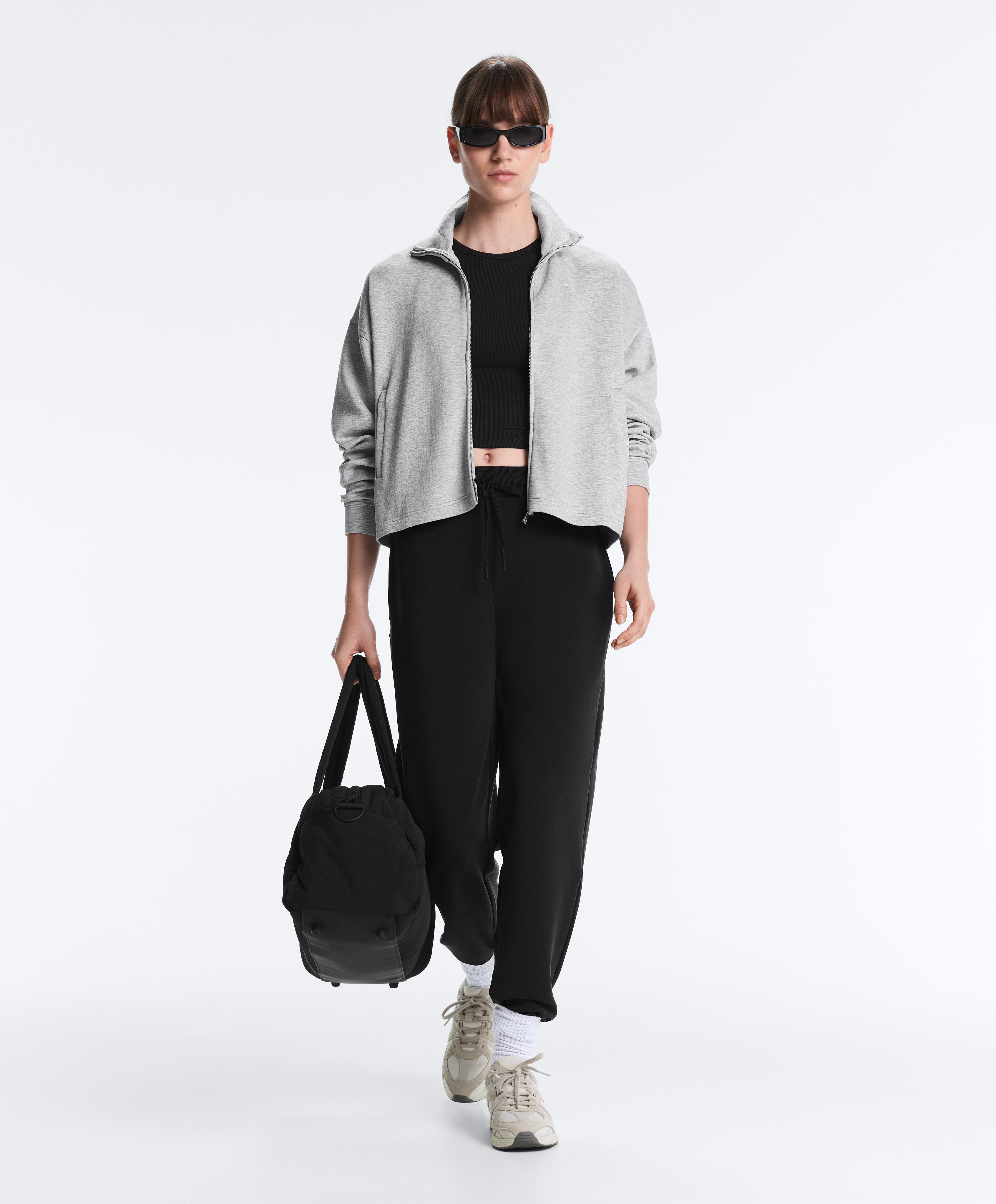 Soft-touch modal rib fitted joggers