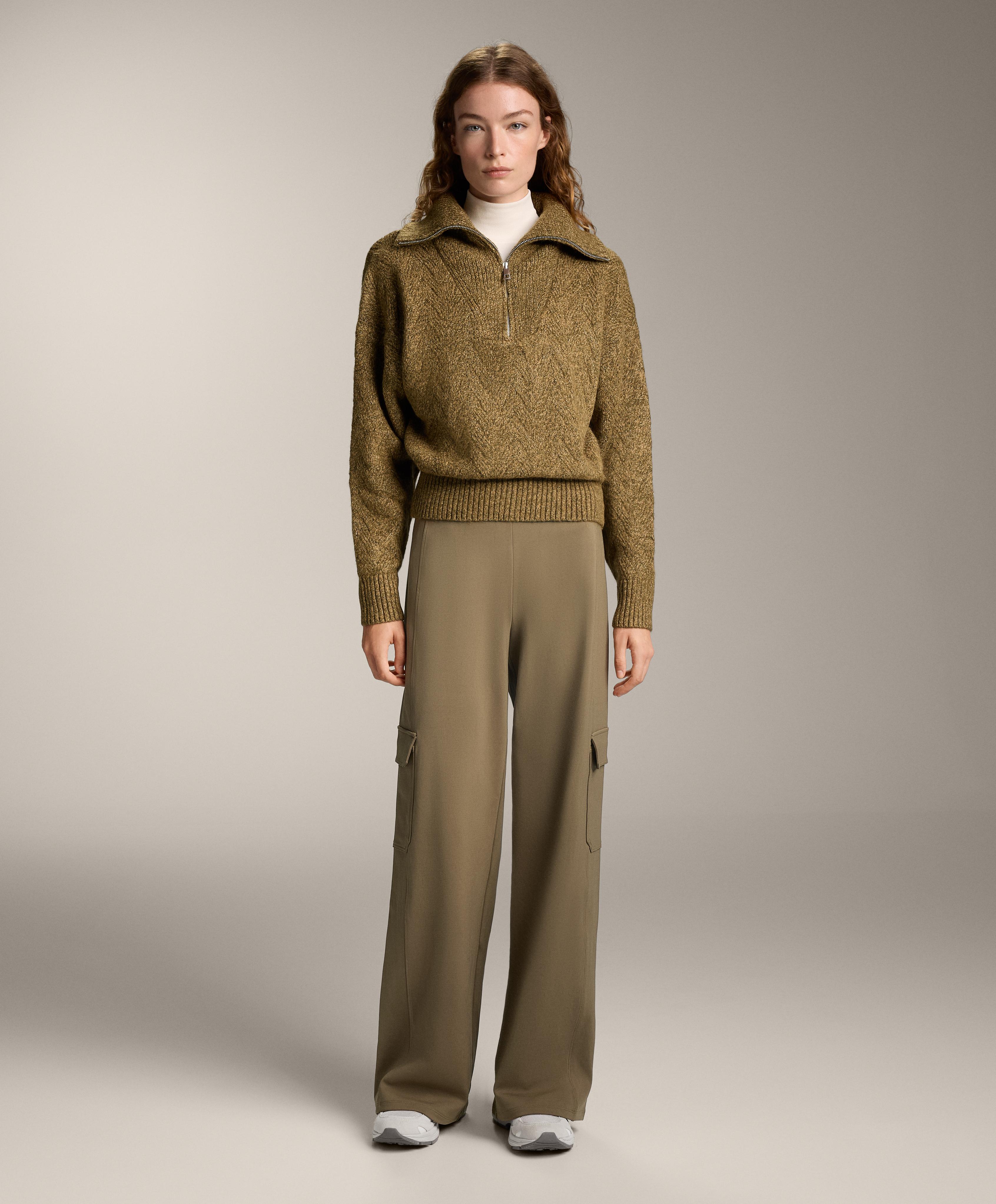 Cargo kalhoty s vysokým pasem Warm - Slevy Cargo kalhoty s vysokým pasem Warm - Slevy