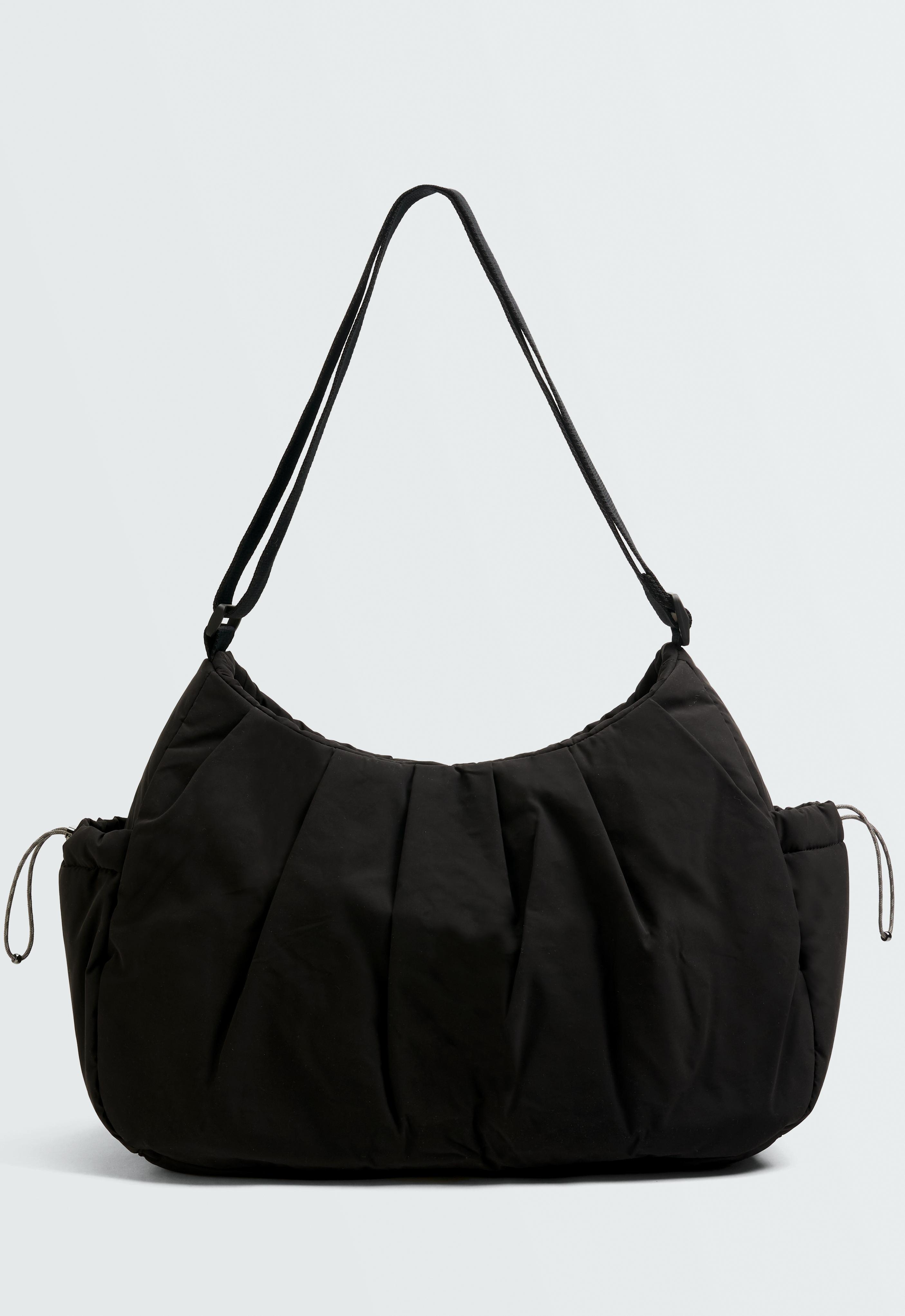 Shopper bag with side pockets — BLACK