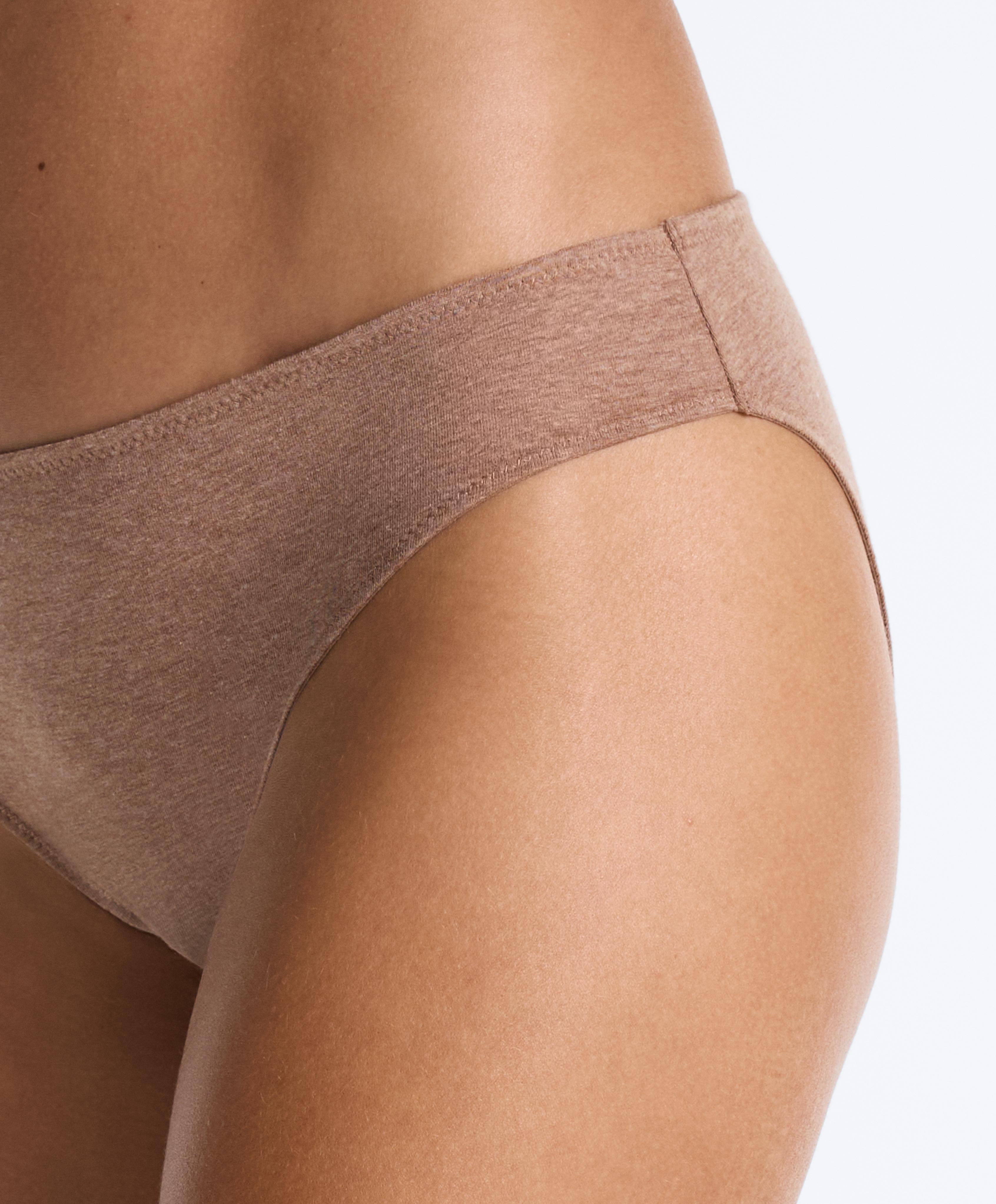 5 cotton blend rib classic briefs — CHOCOLATE      