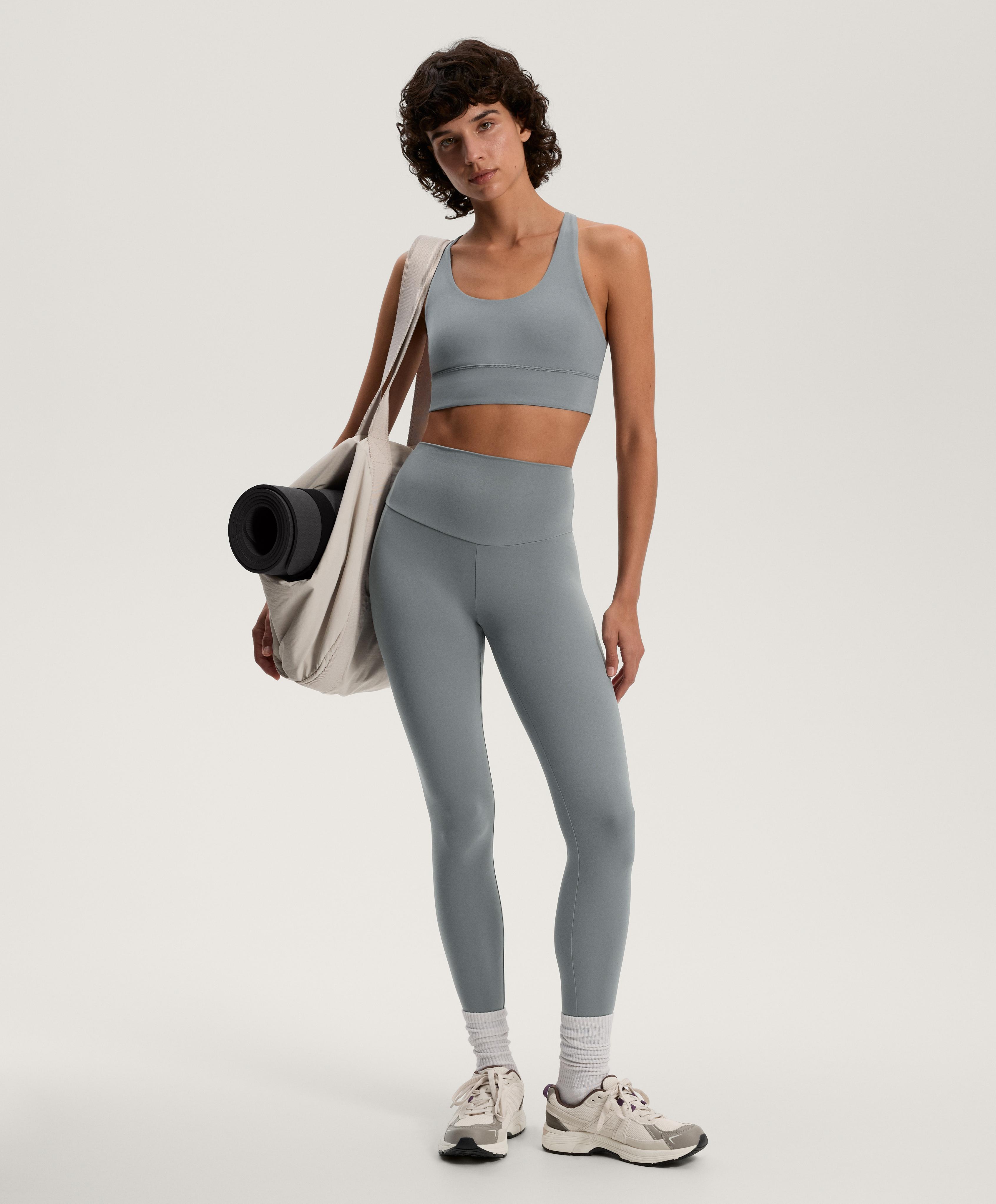 Medium-support Comfortlux sports bra with cups — STEEL BLUE