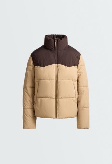 Water-repellent contrasting primaloft® padded jacket — PALE CAMEL 6