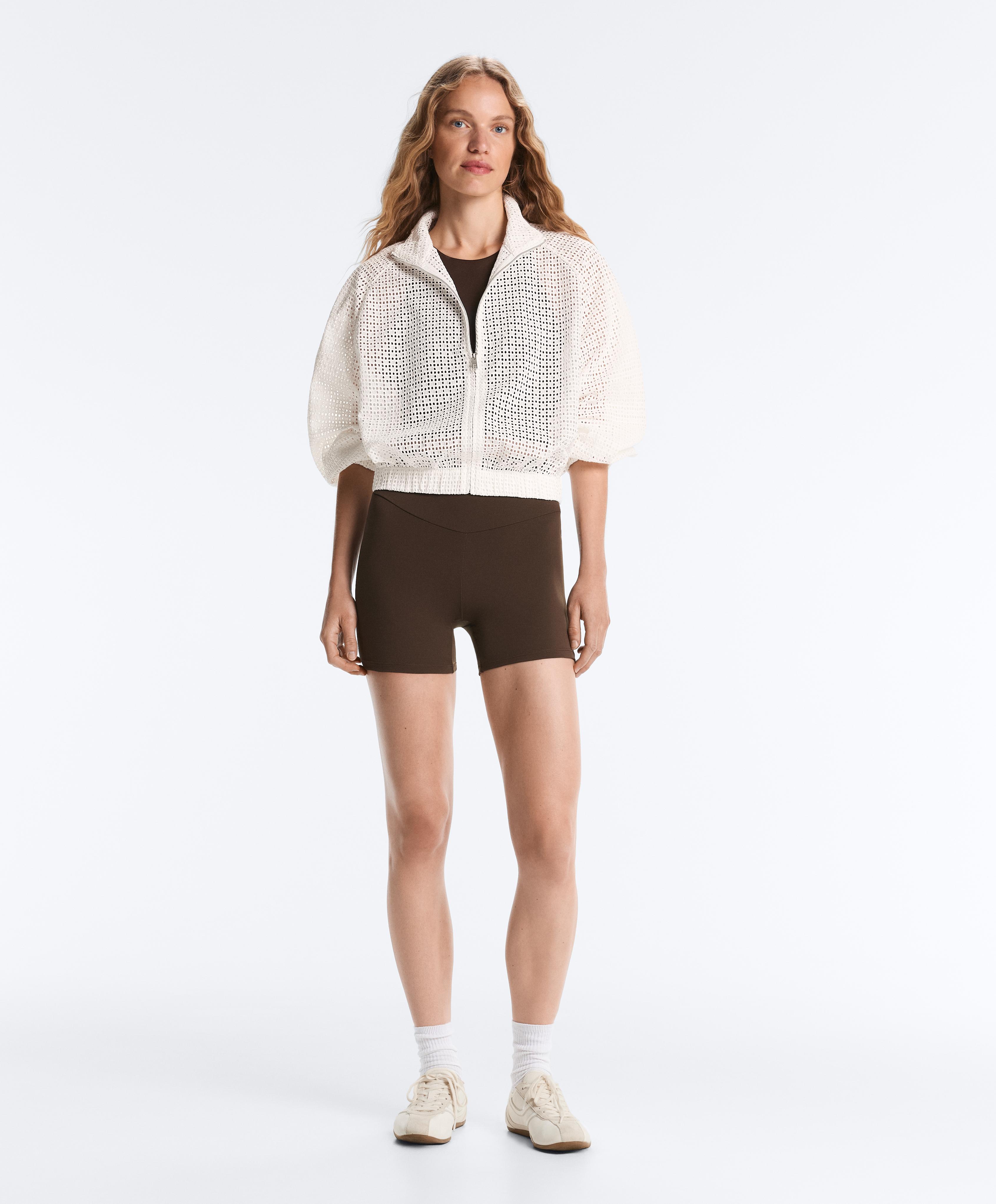 100% cotton openwork jacket — WHITE