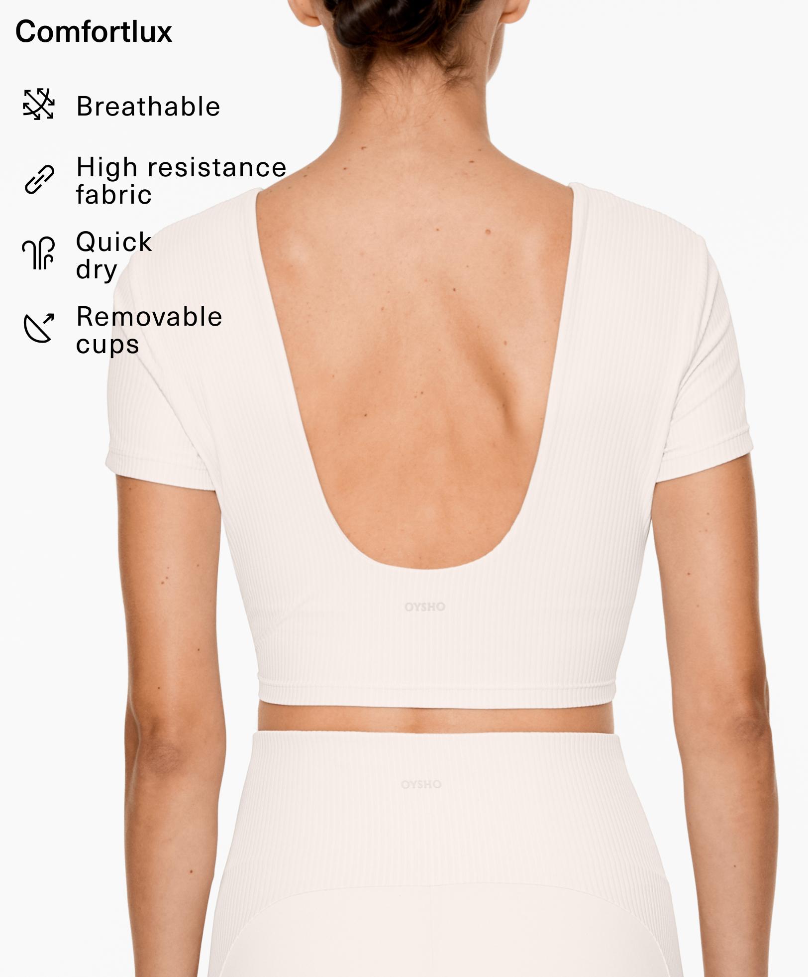 Comfortlux short-sleeved crop rib T-shirt - Soldes