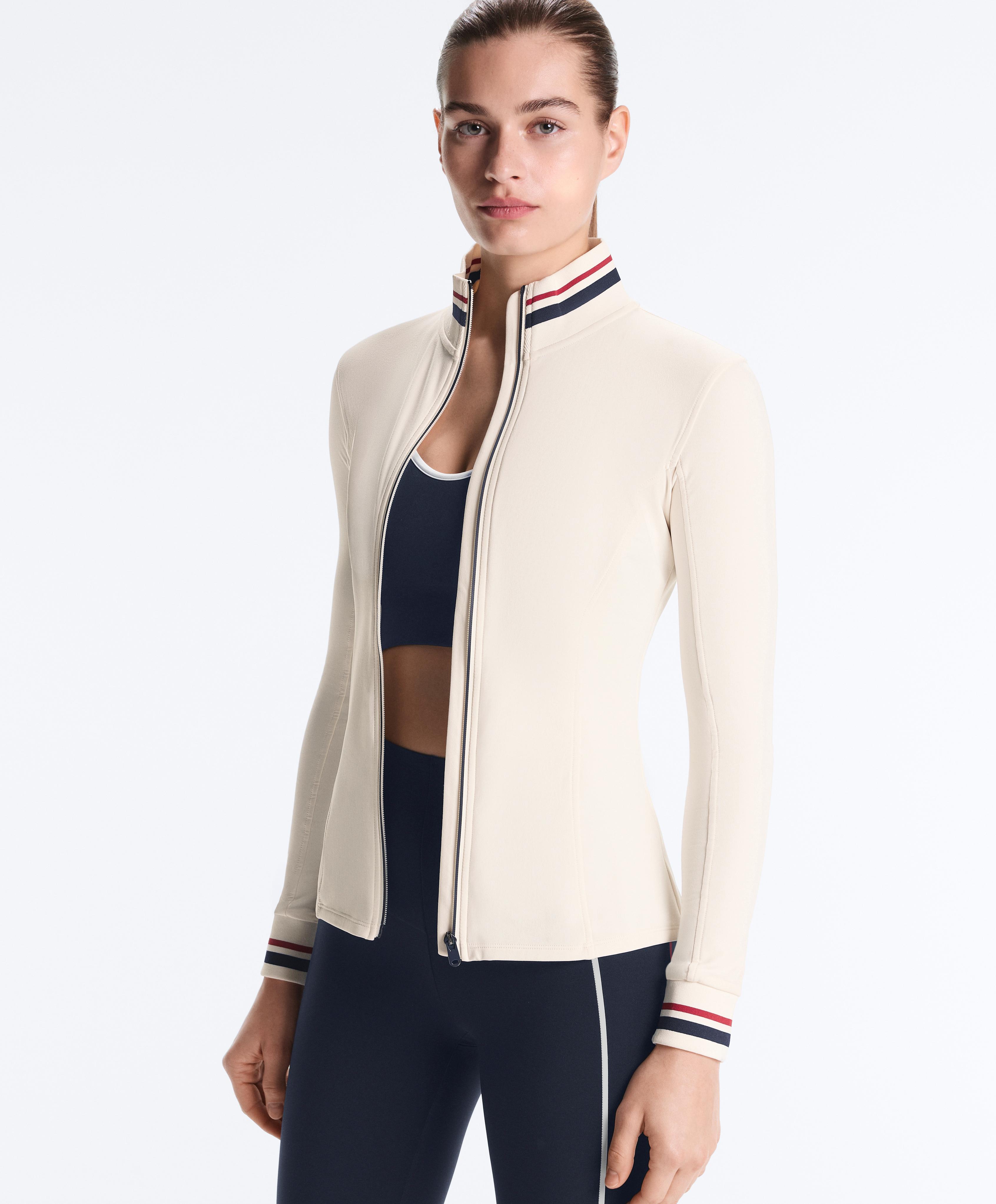 Light warm technical rubber jacket — PALE ECRU