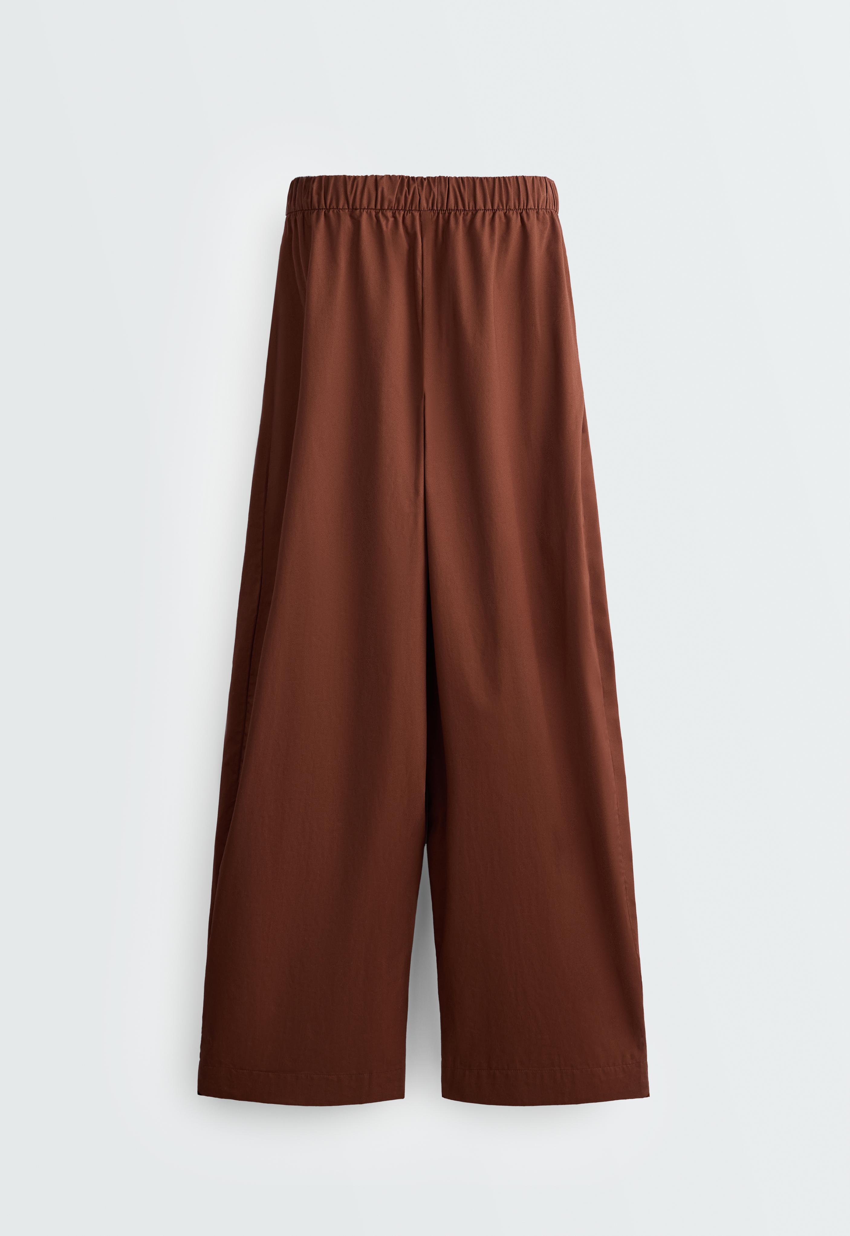 100% cotton tapered trousers — TERRACOTTA