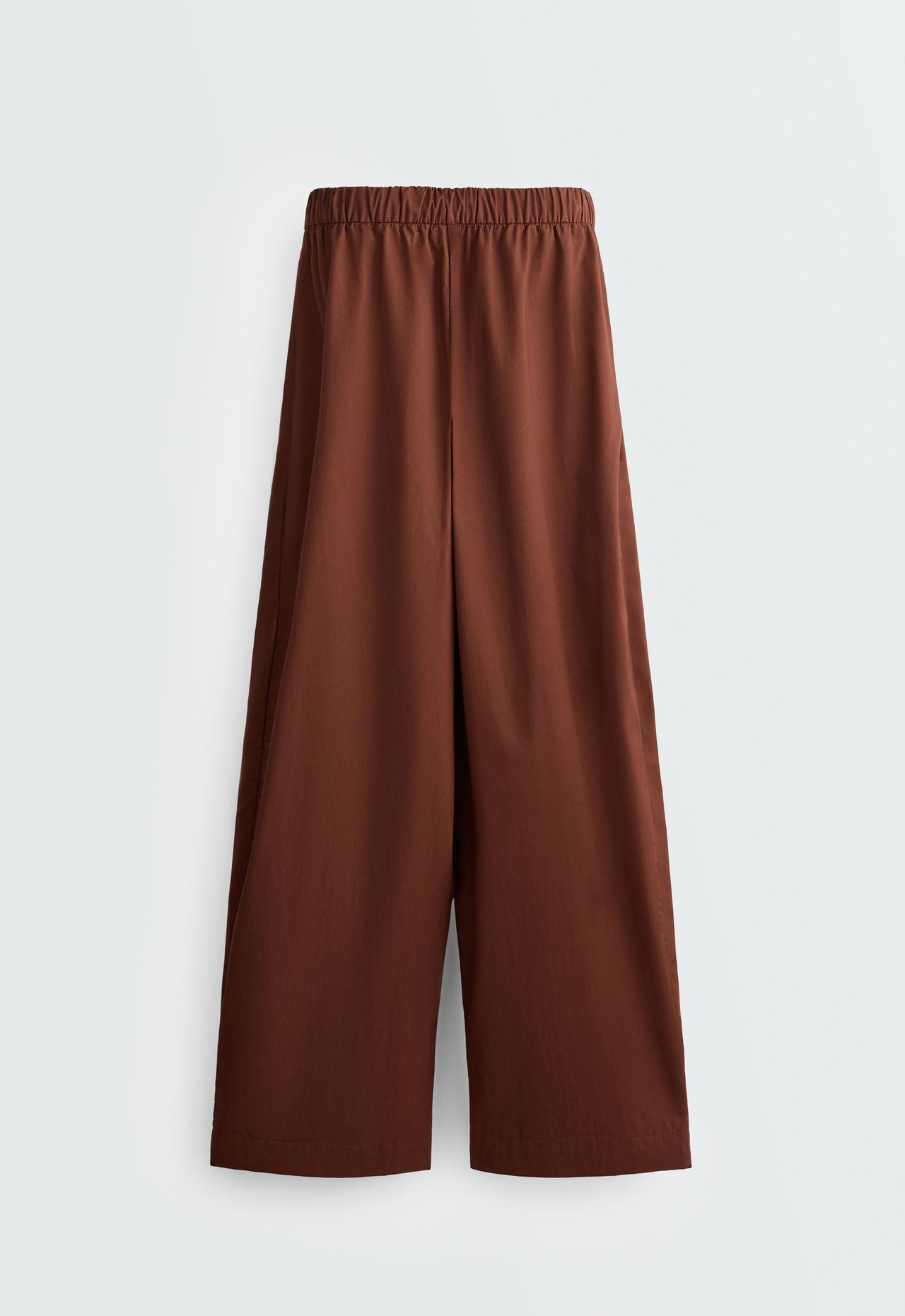 100% cotton tapered trousers — TERRACOTTA