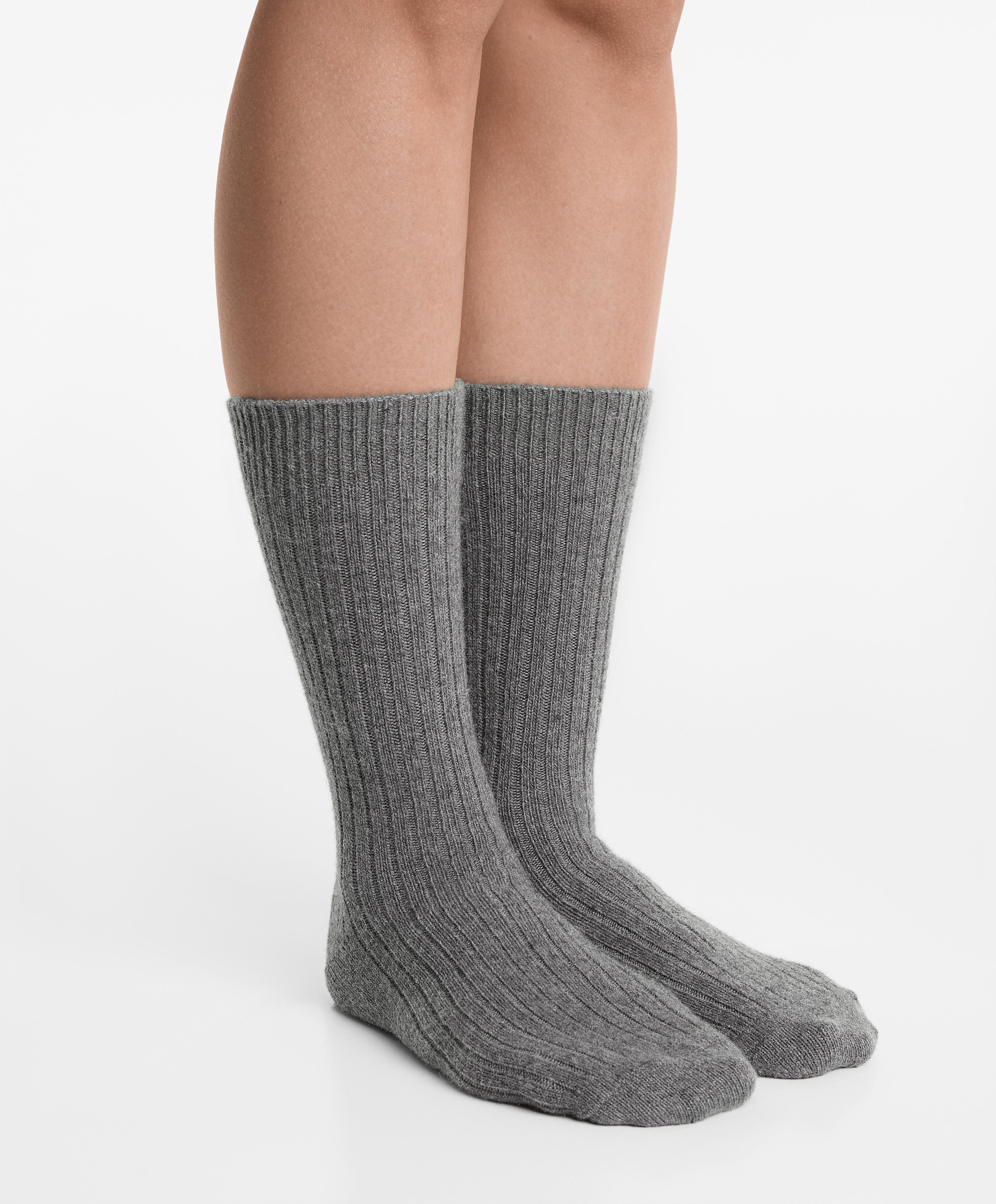 Classic socks 15% cashmere 10% wool — DARK-GREY MELANGE