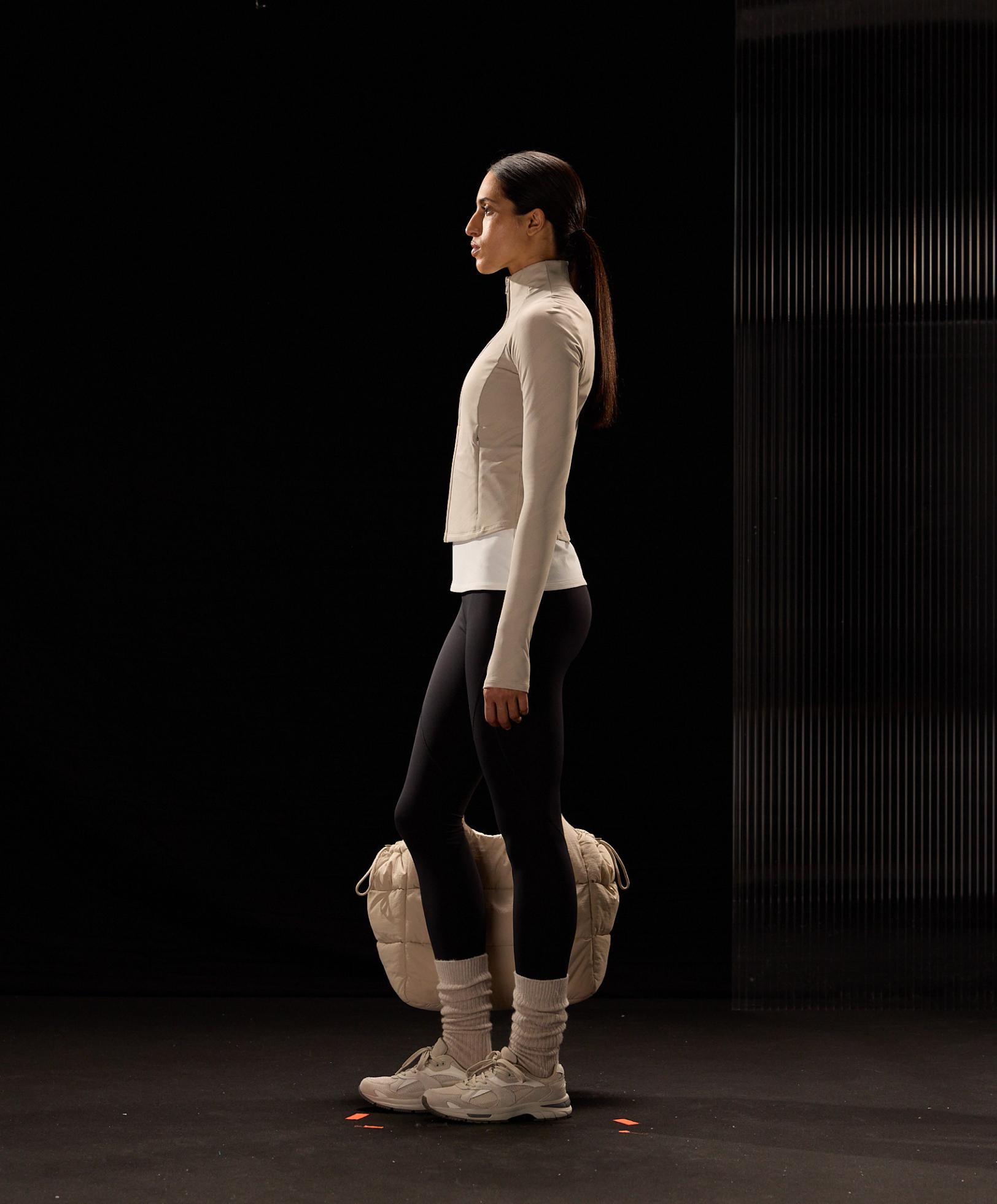 Light warm reflective technical jacket — TAUPE