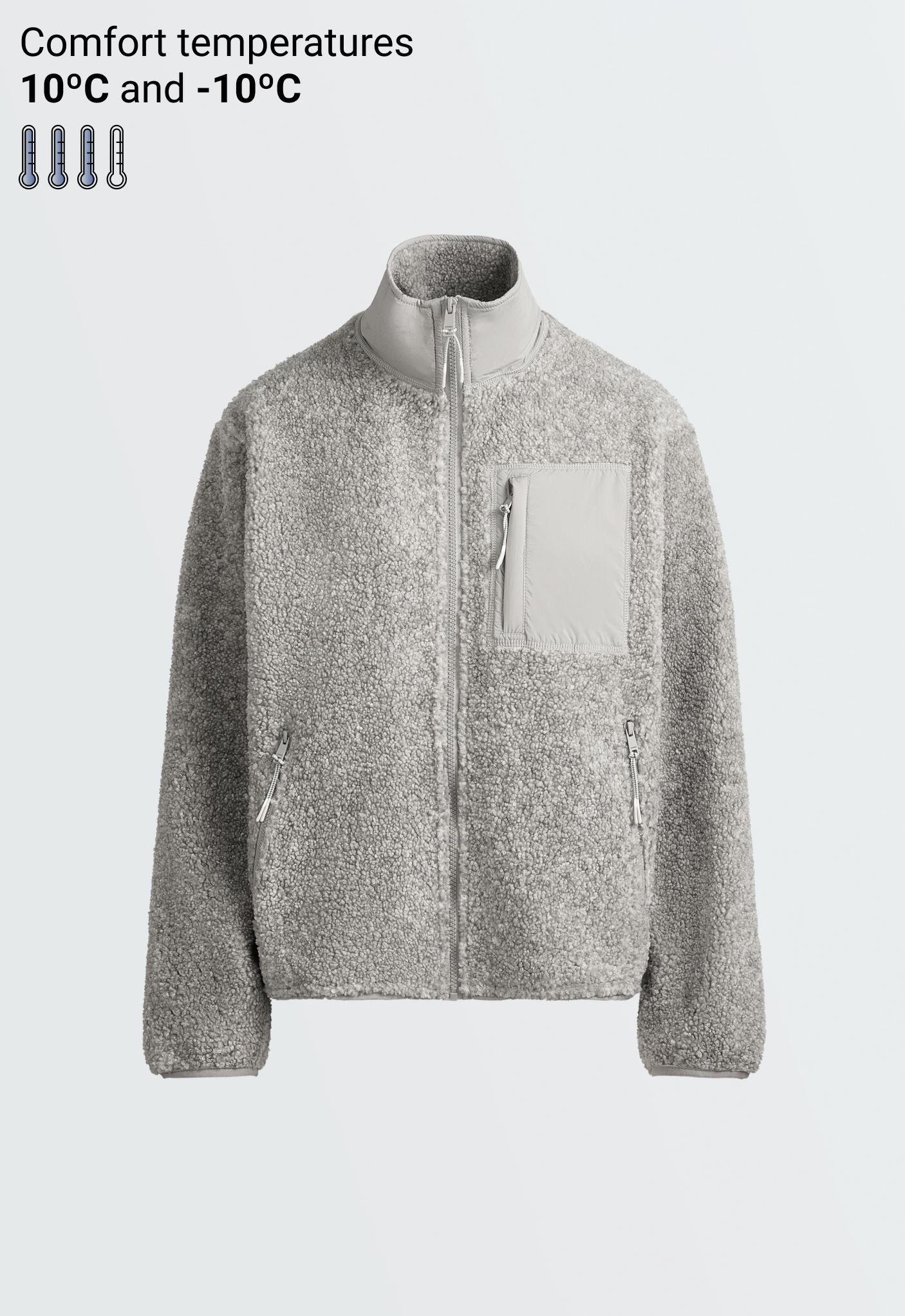 Faux-shearling jacket — MID-GREY MELANGE