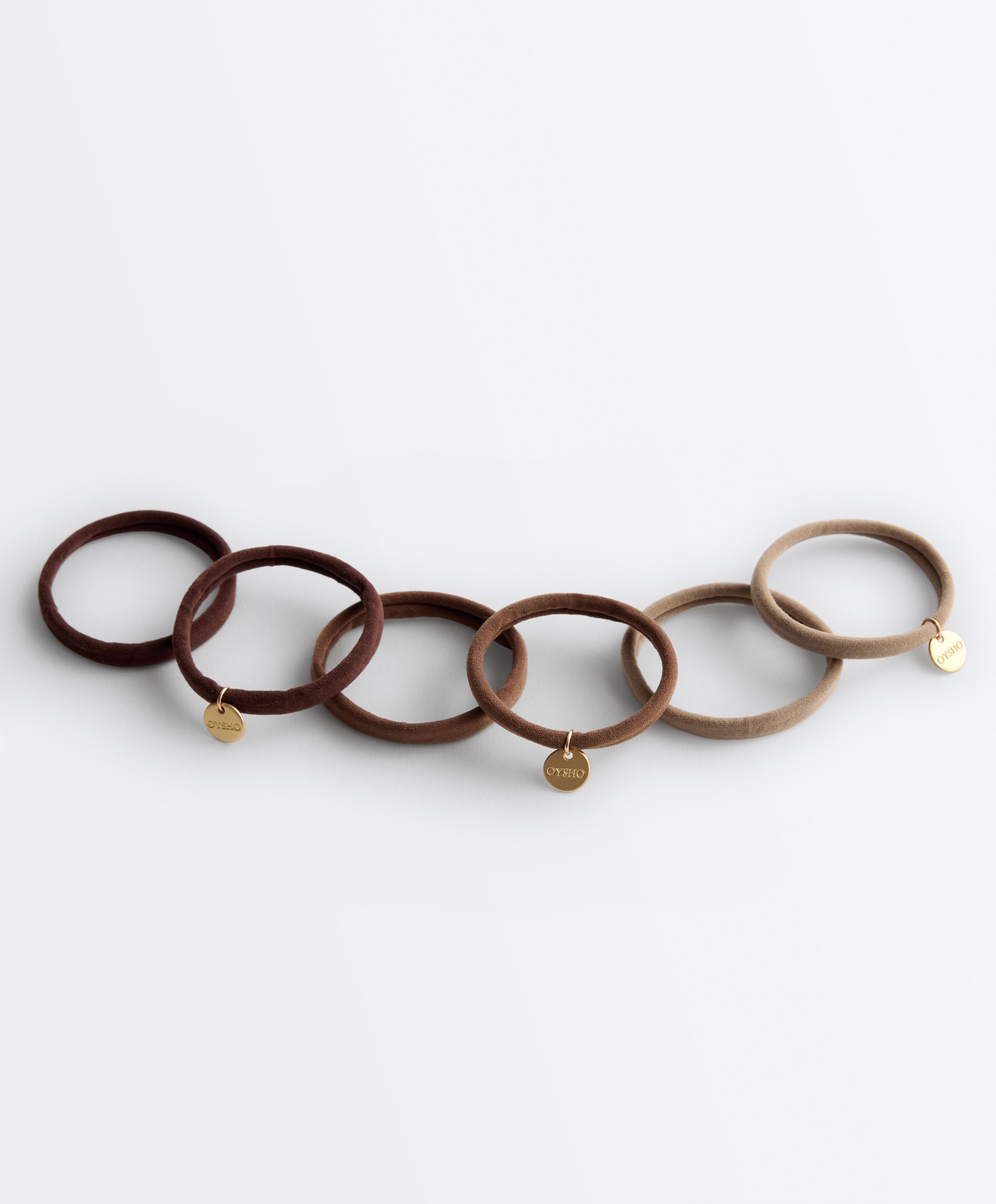 6 Oysho plaque hair ties — ORANGE