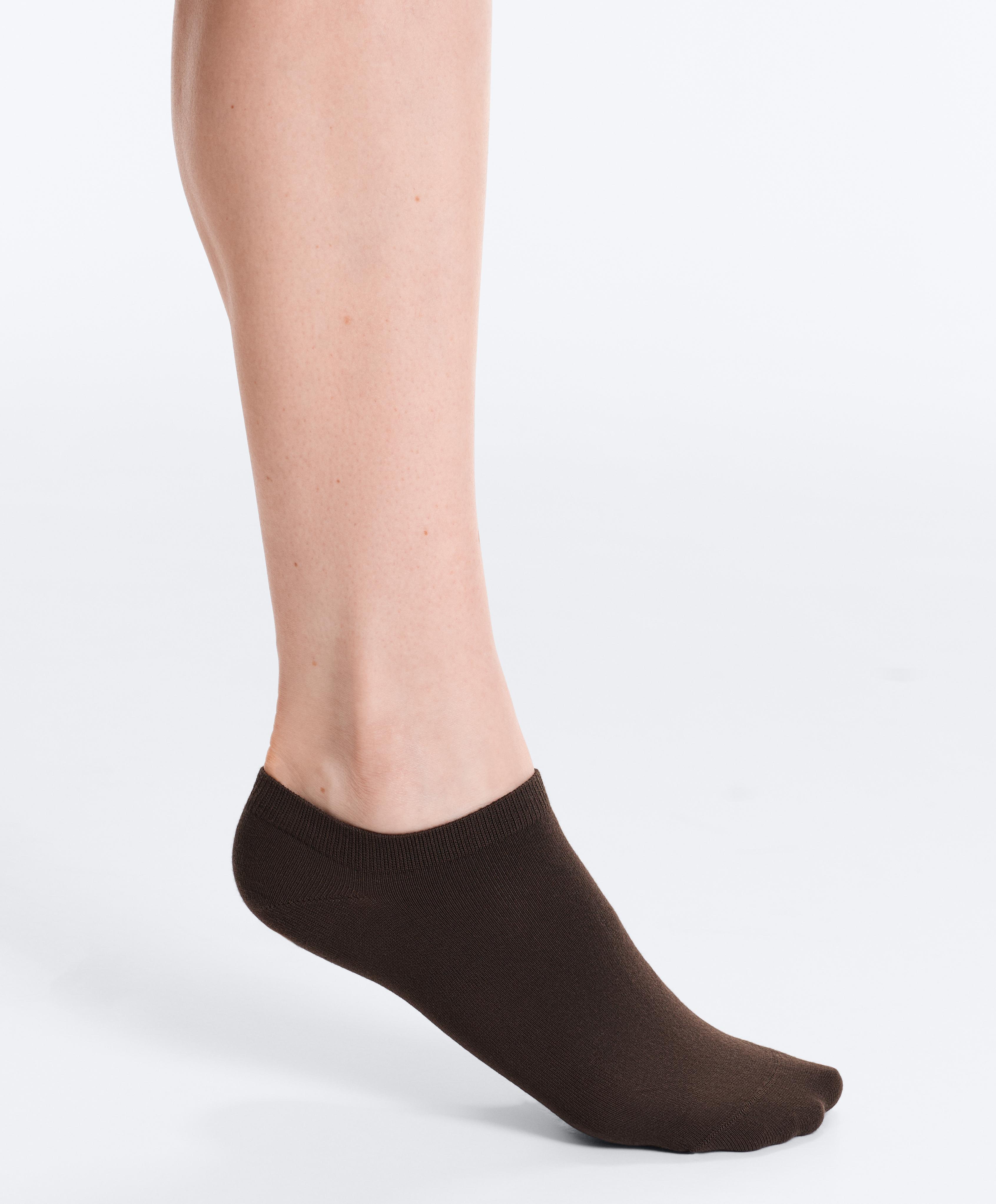 5 pairs of cotton-blend sneaker socks — SAND MELANGE
