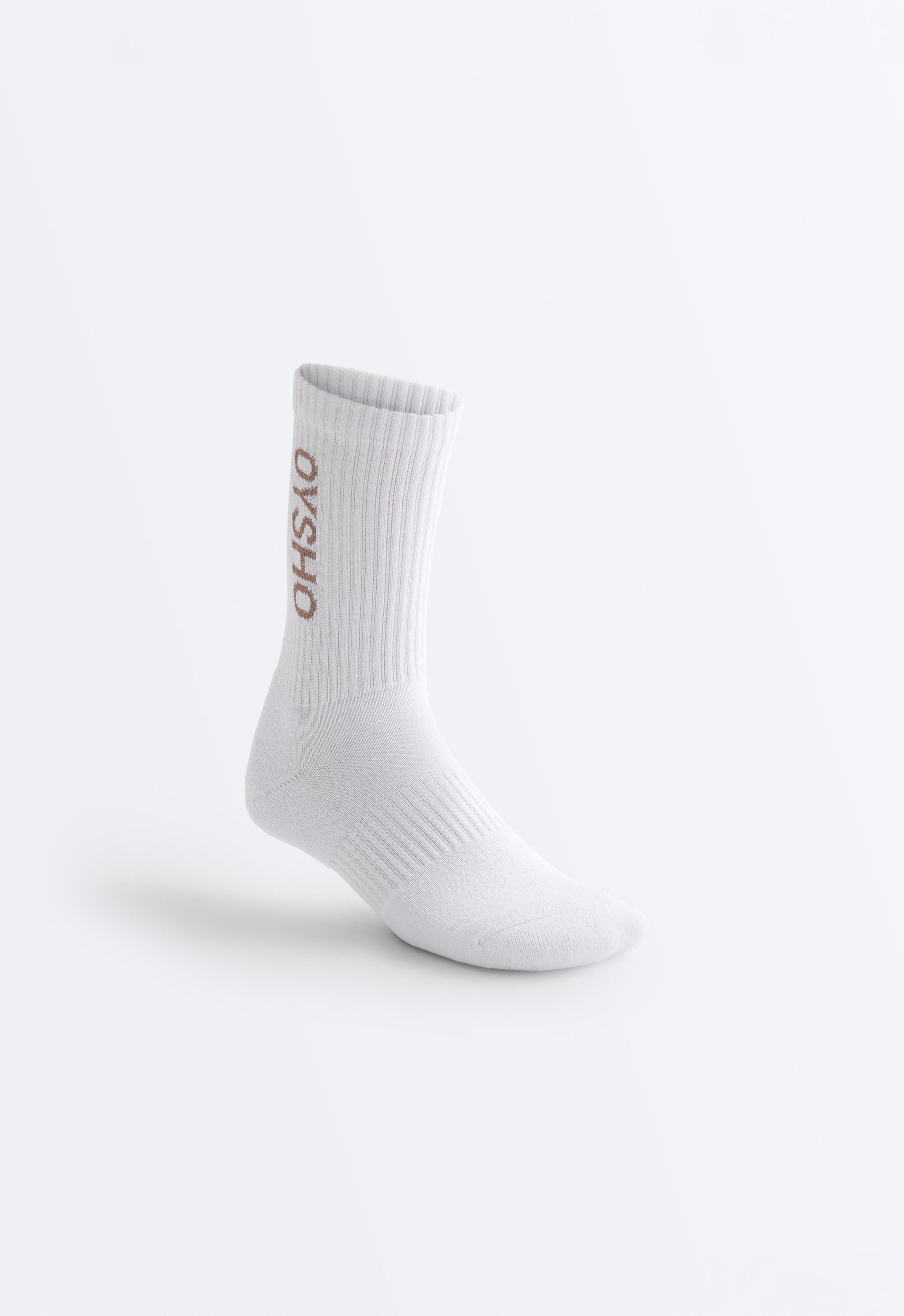 3 pairs of cotton blend classic socks — WHITE