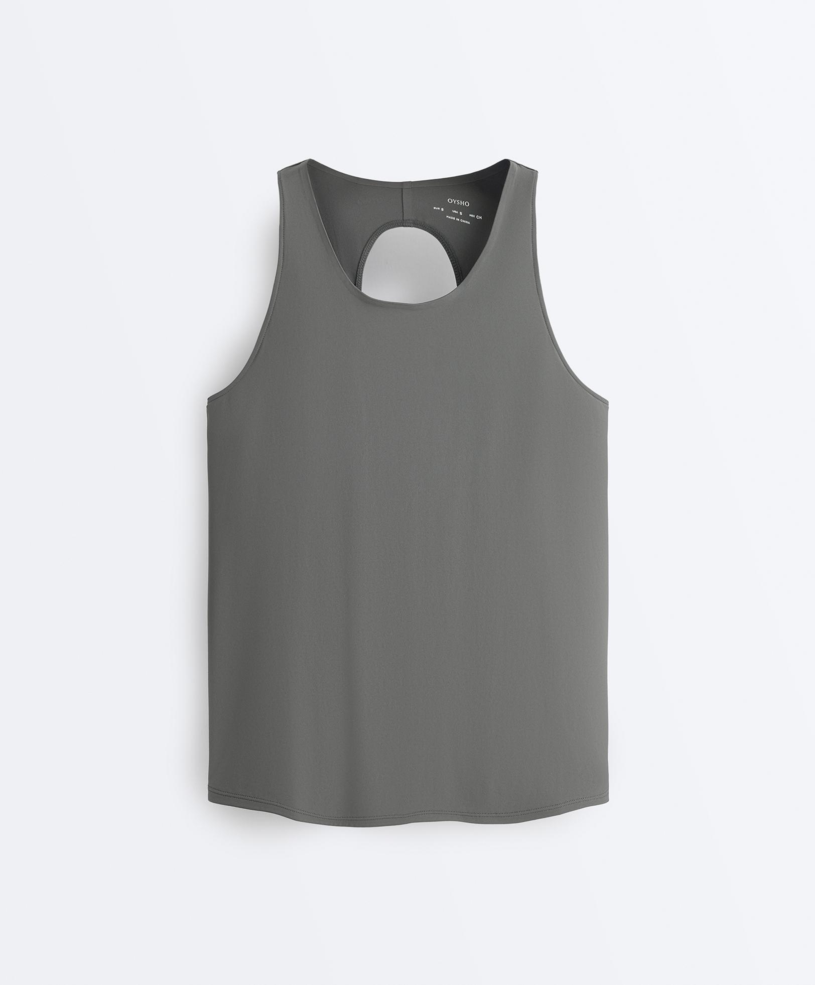 Comfortlux cross-back T-shirt — MID GREY