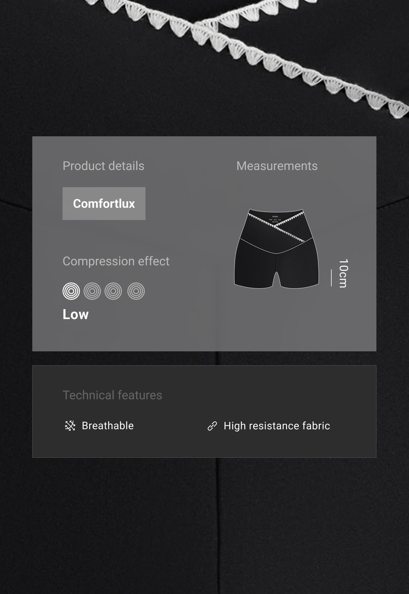 Comfortlux V-waist 10cm hot pants with contrast stitching — BLACK