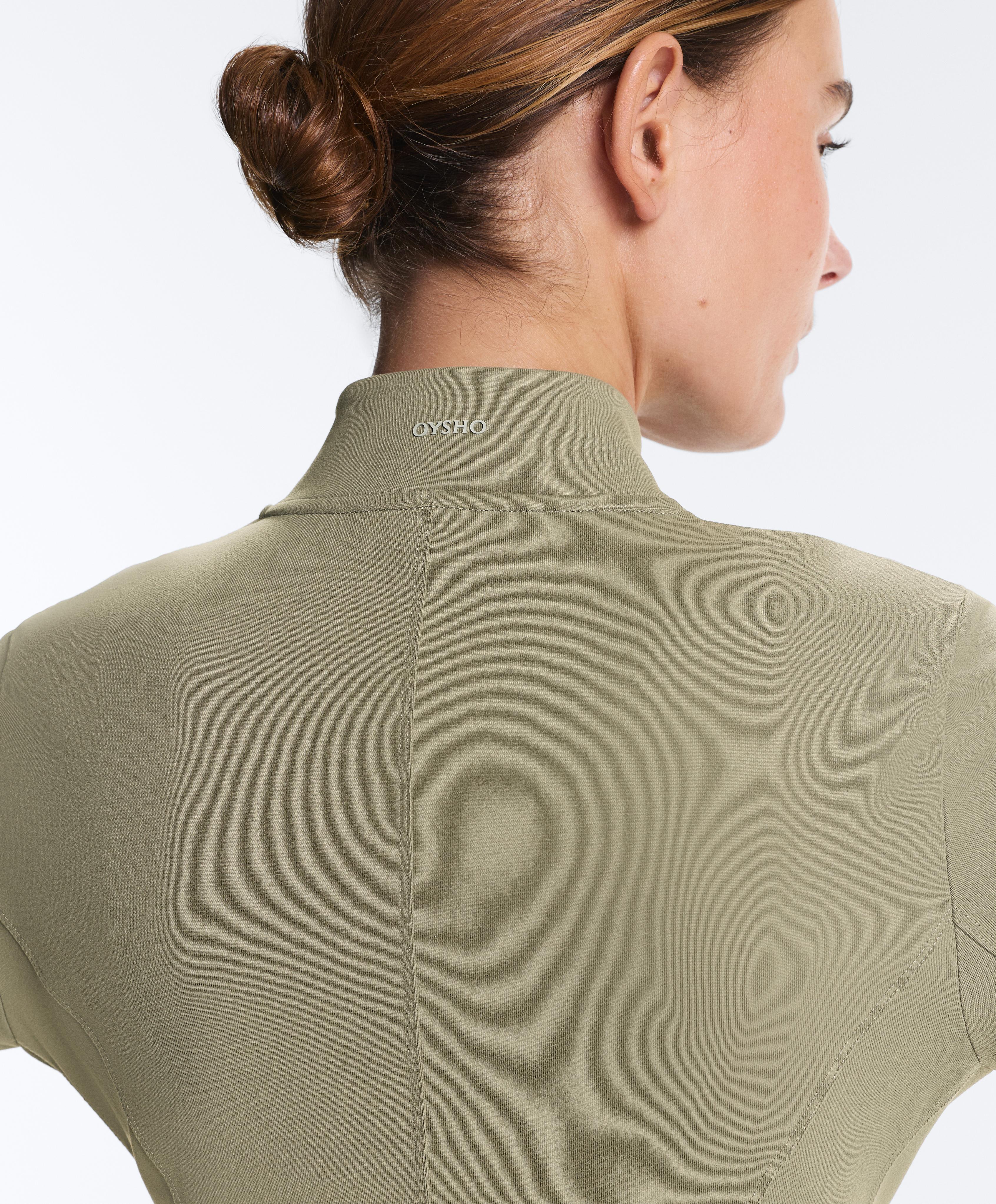 Evermove peplum technical jacket — WASHED KHAKI