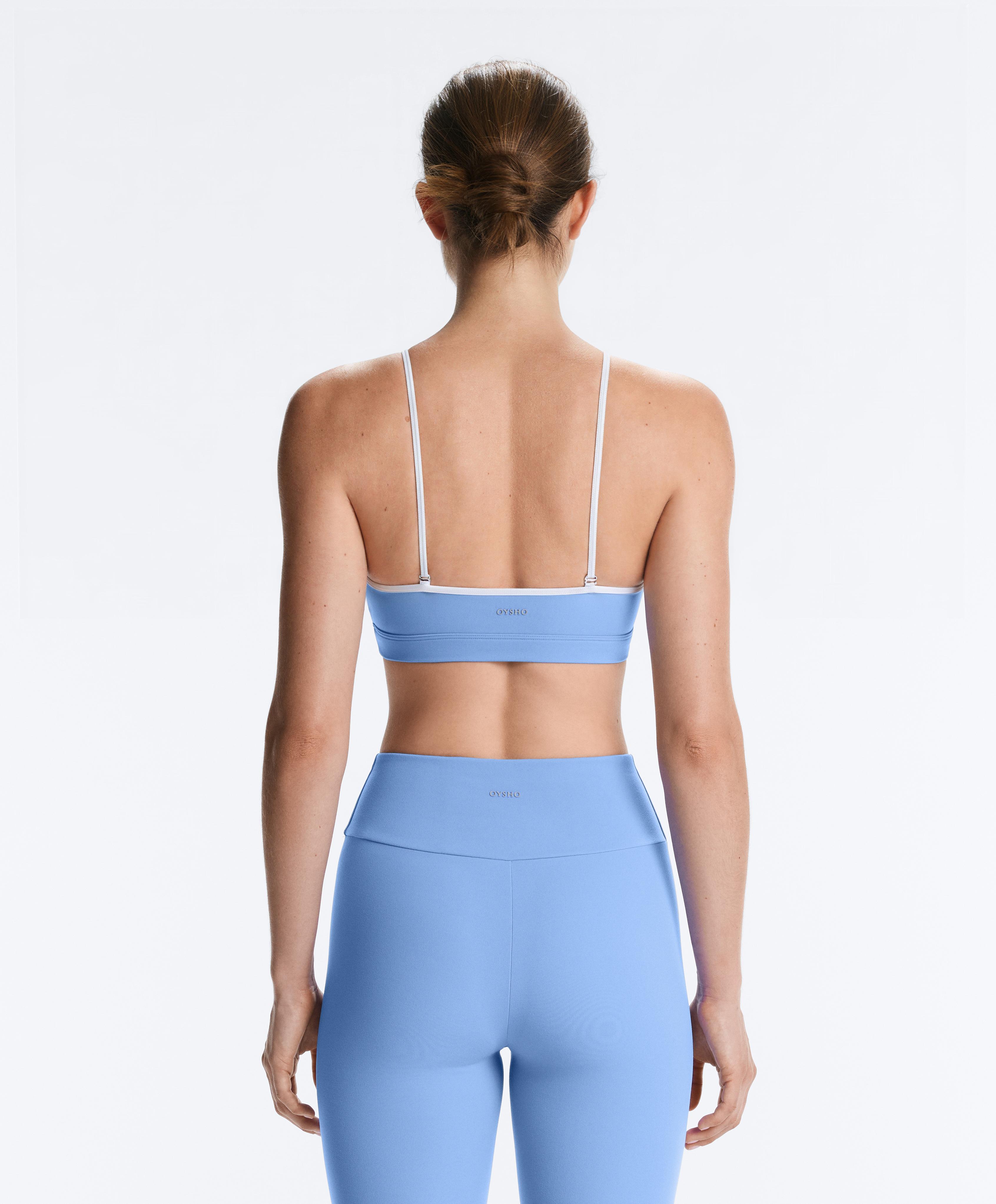 Low-support Comfortlux sports bra with piping — PALE LAVENDER BLUE