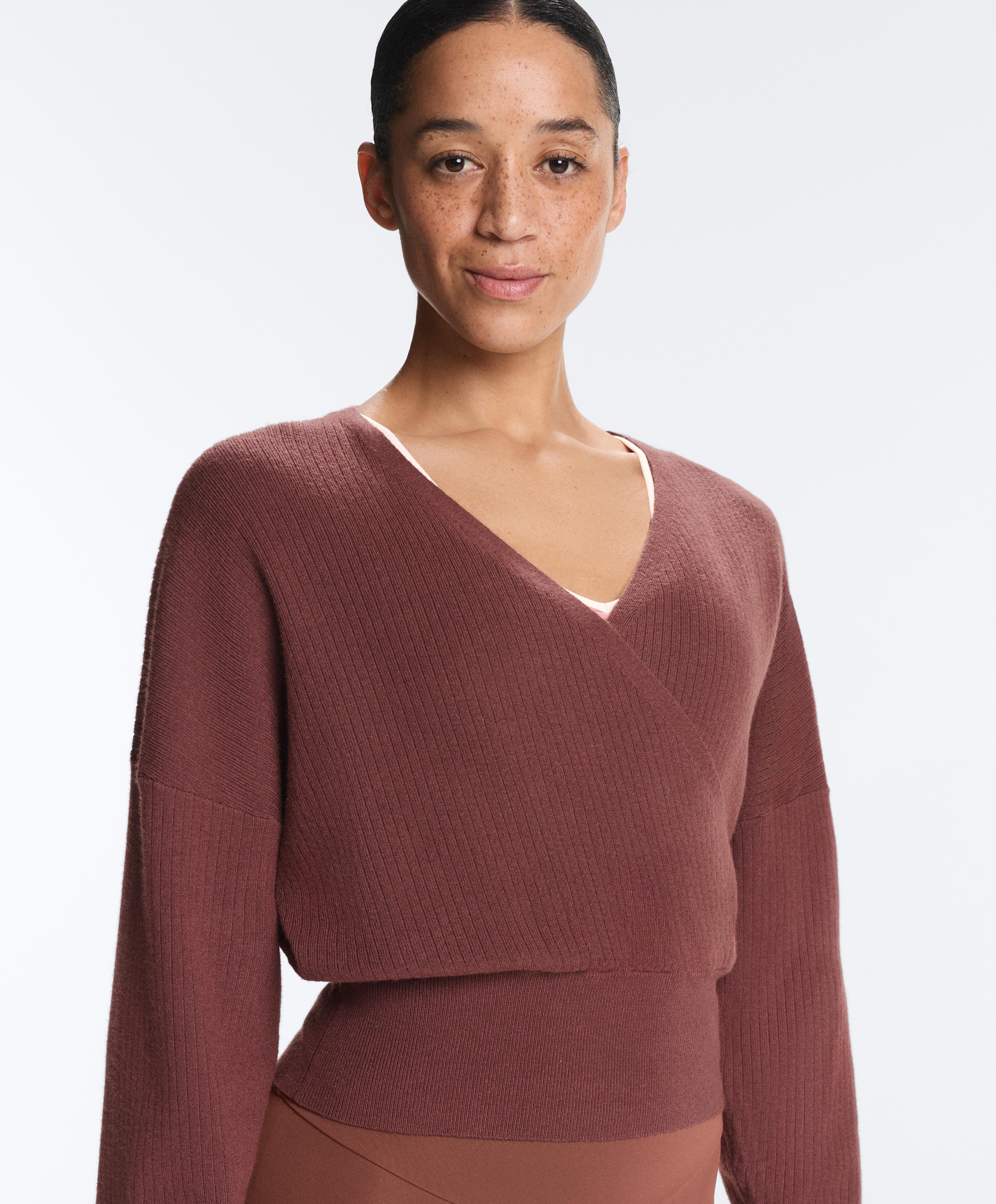 Wrap knit jumper — MAHOGANY