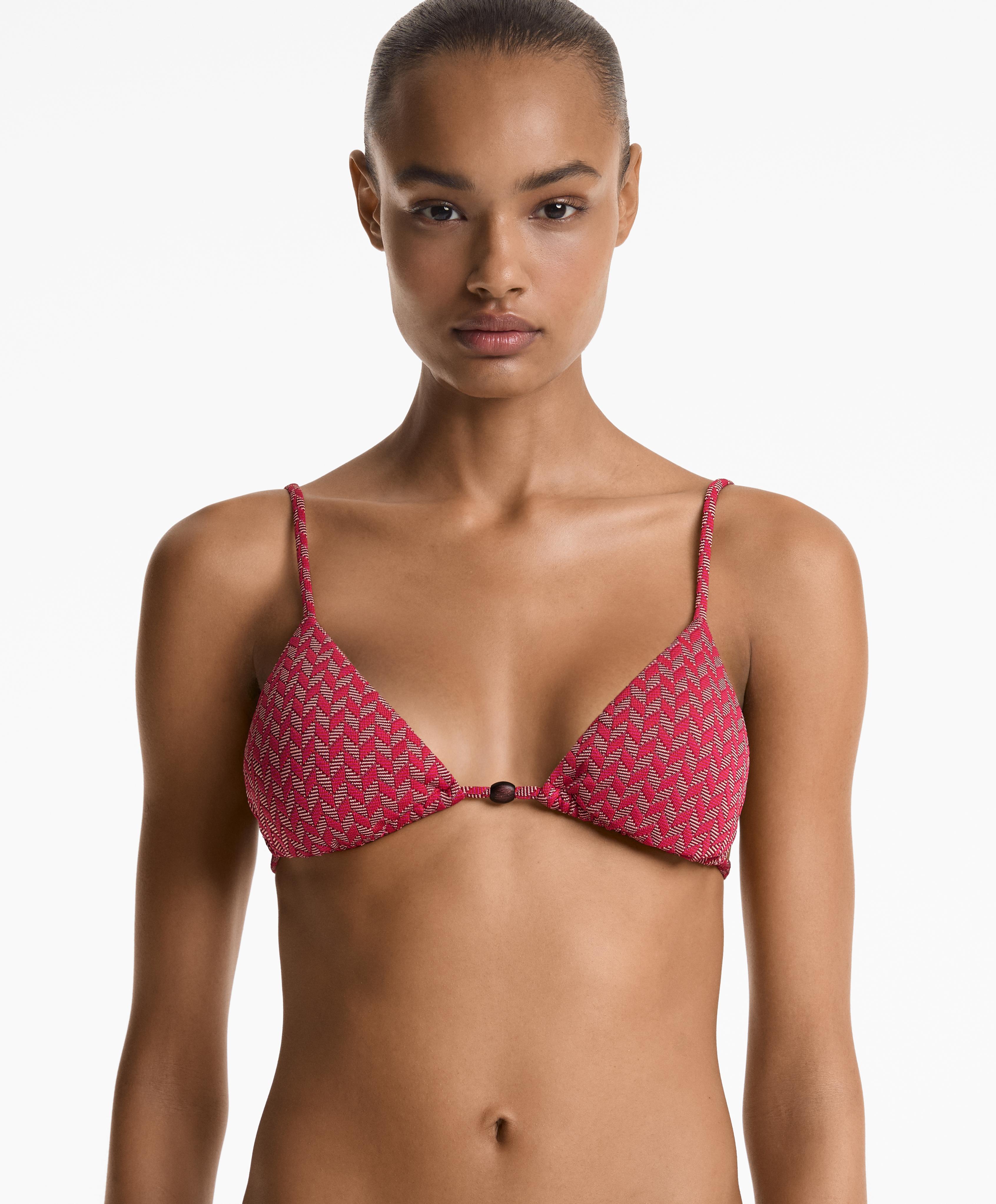 Trojuholníkový jacquardový top na bikiny - Zľava Trojuholníkový jacquardový top na bikiny - Zľava