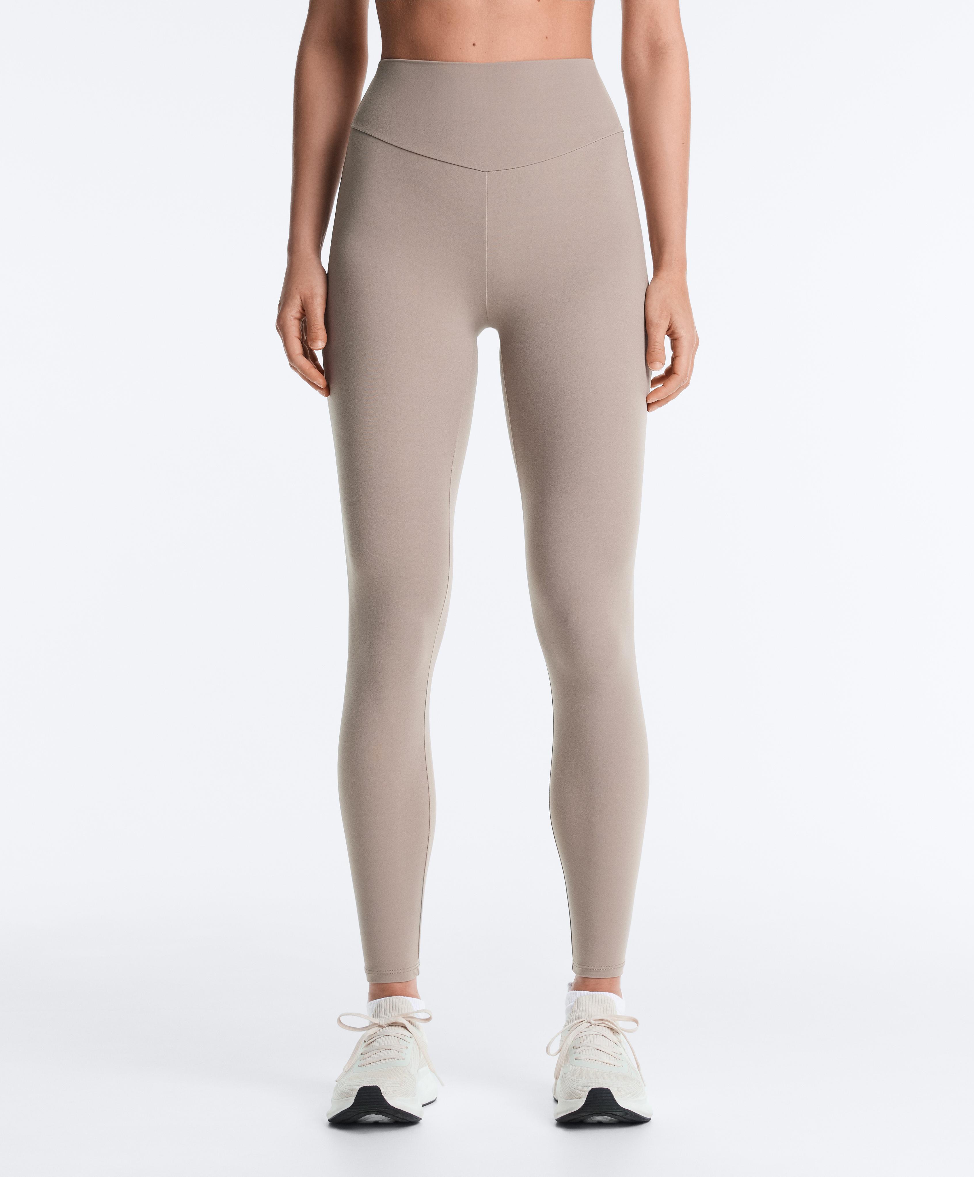 Comfortlux high-waisted ankle-length leggings — PALE TAUPE