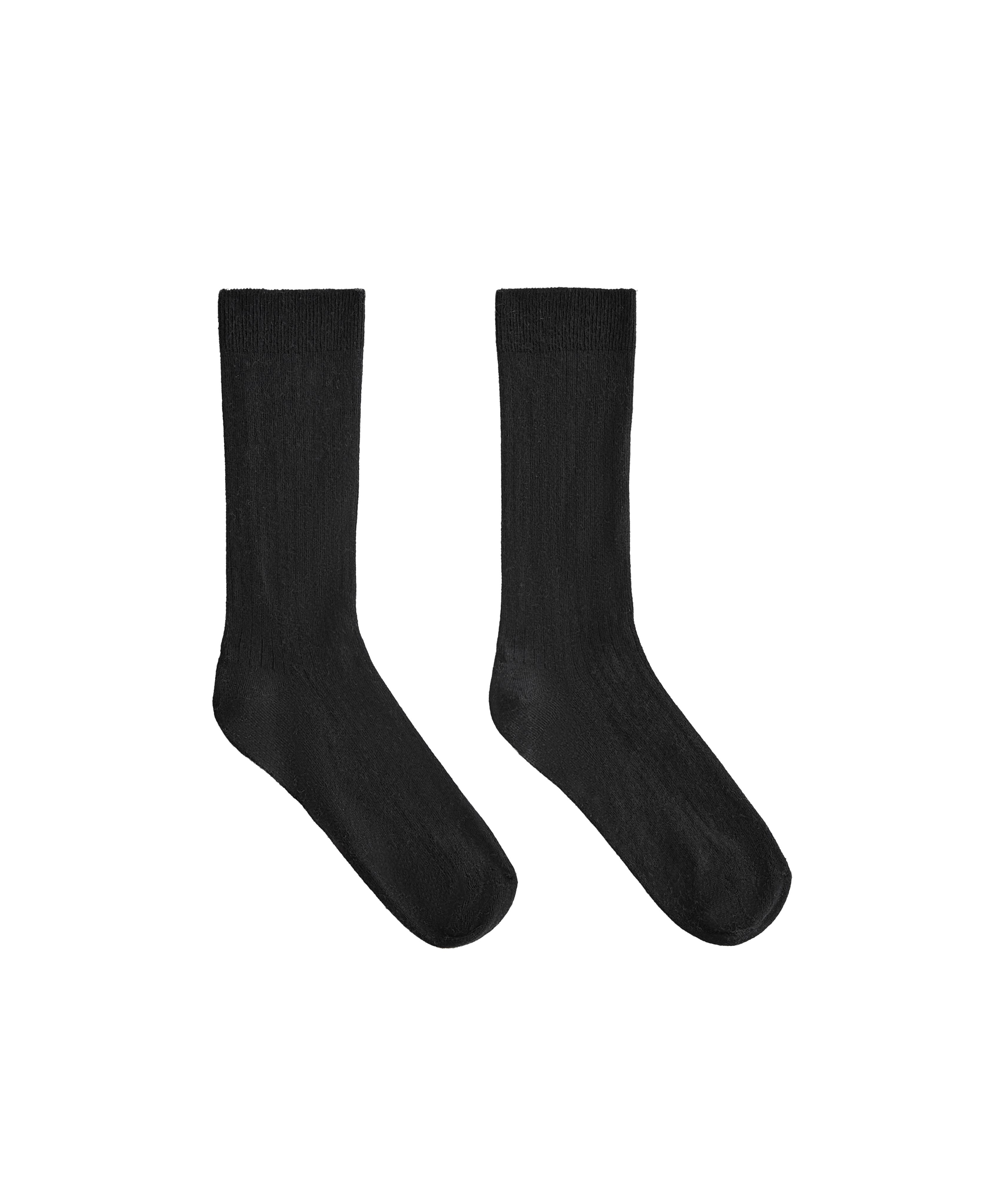 Modal blend classic socks with 13% cashmere — BLACK