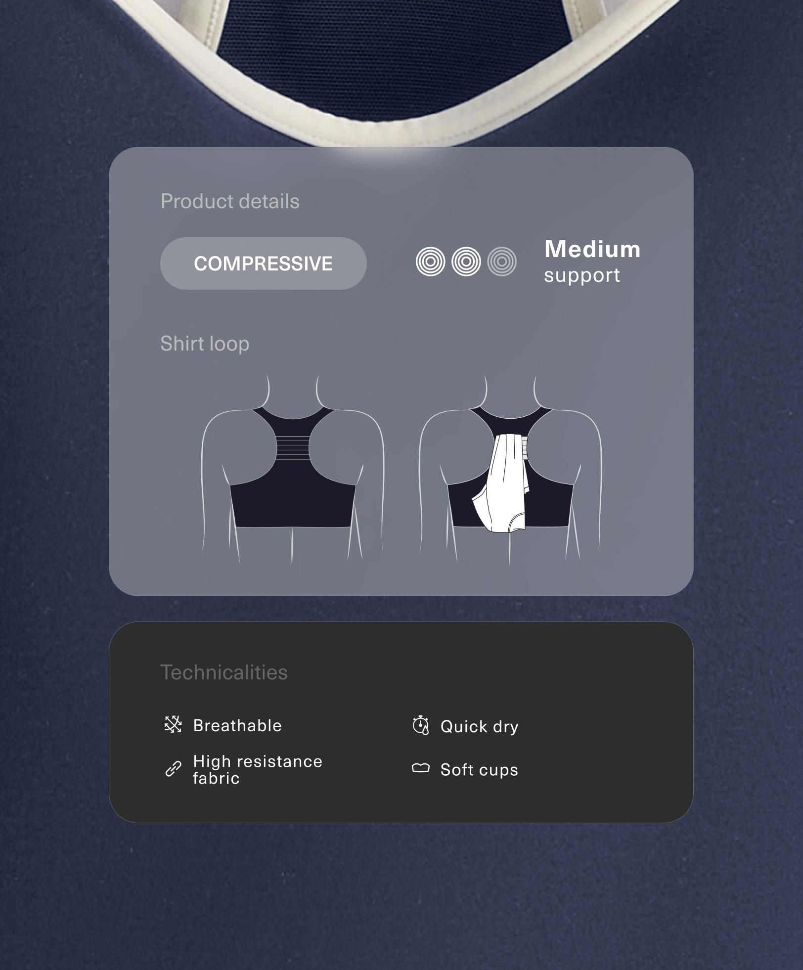 Brassière Compressive à maintien moyen avec bonnets en caoutchouc Brassière Compressive à maintien moyen avec bonnets en caoutchouc