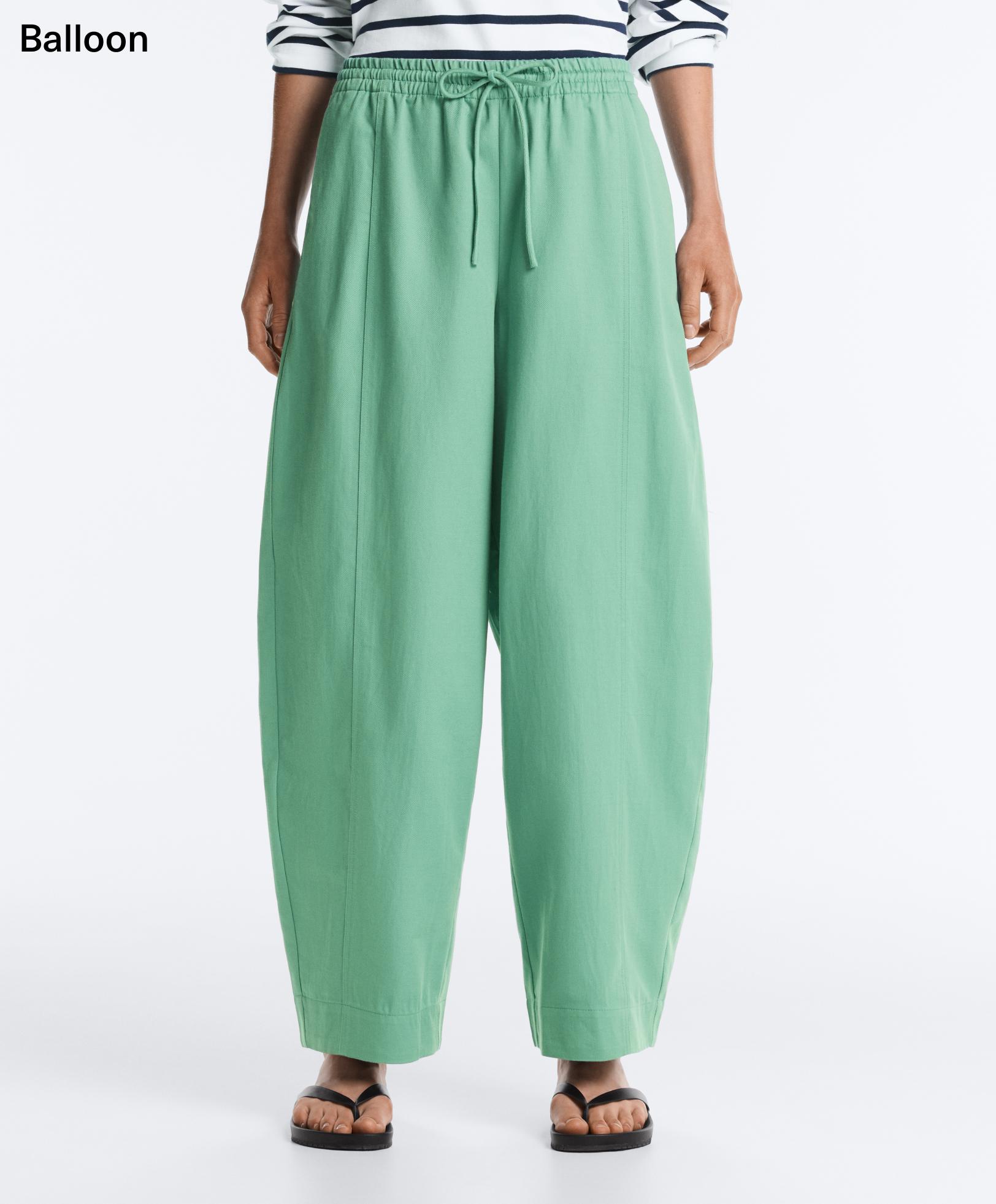 Pantalon balloon en mélange de coton