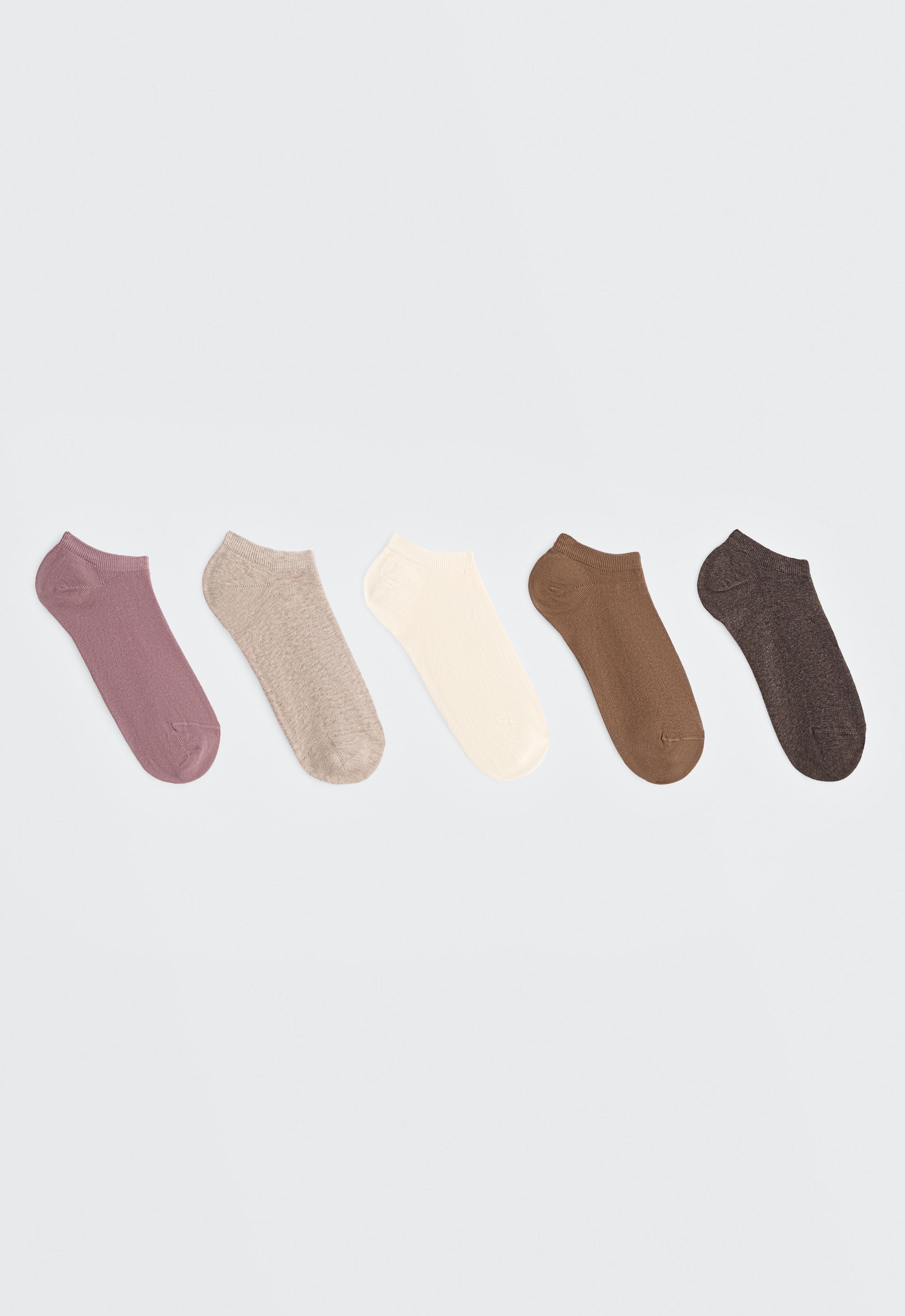5 pairs of cotton blend sneaker socks — VINTAGE PINK