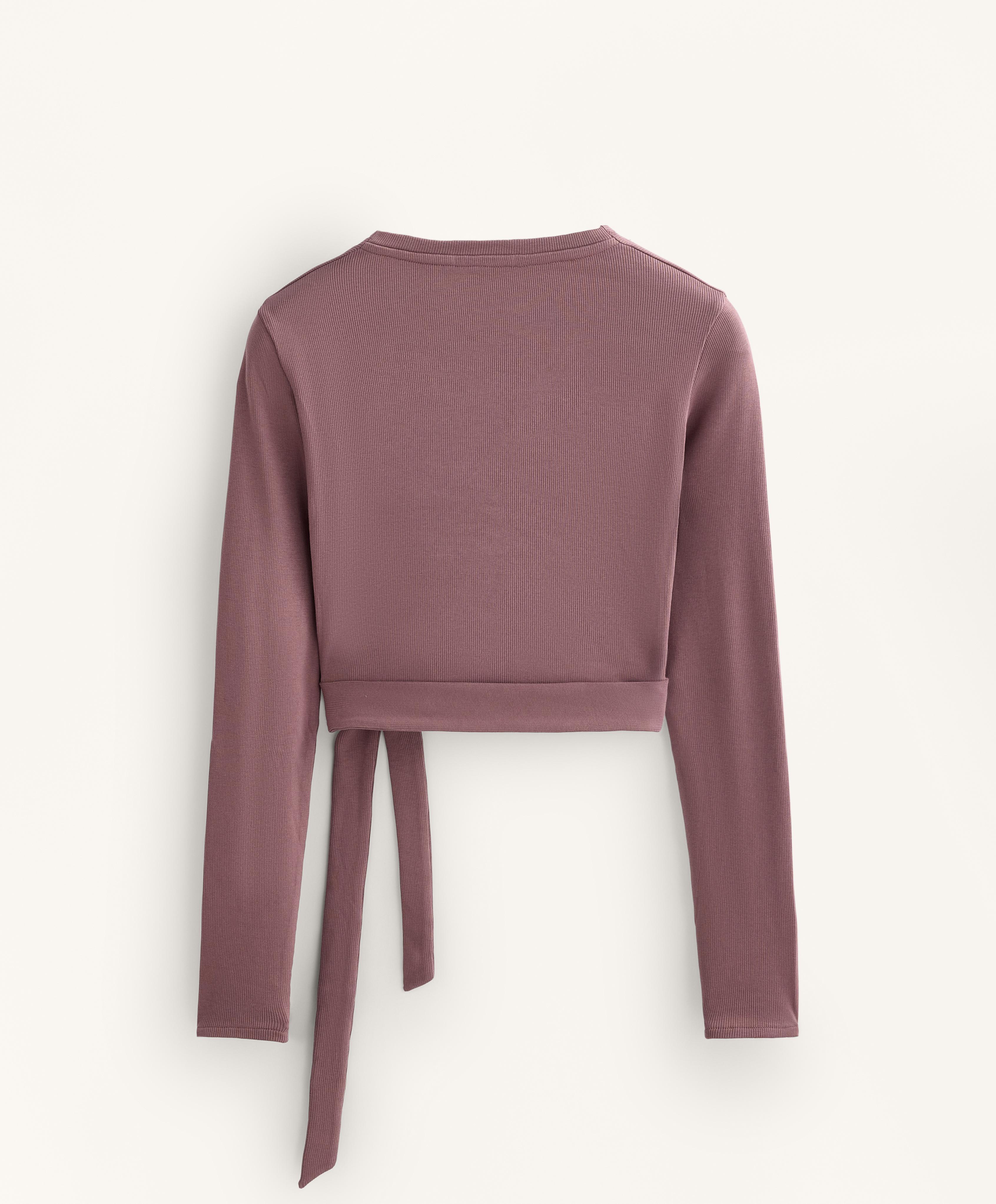 Maglietta in misto cotone rib con incrocio