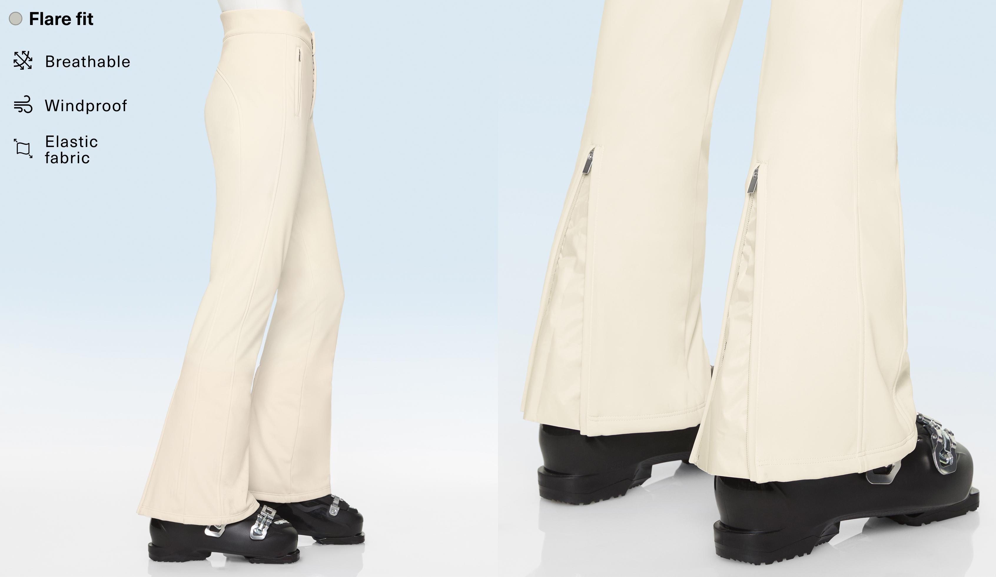 Water-resistant flare stretch SKI trousers