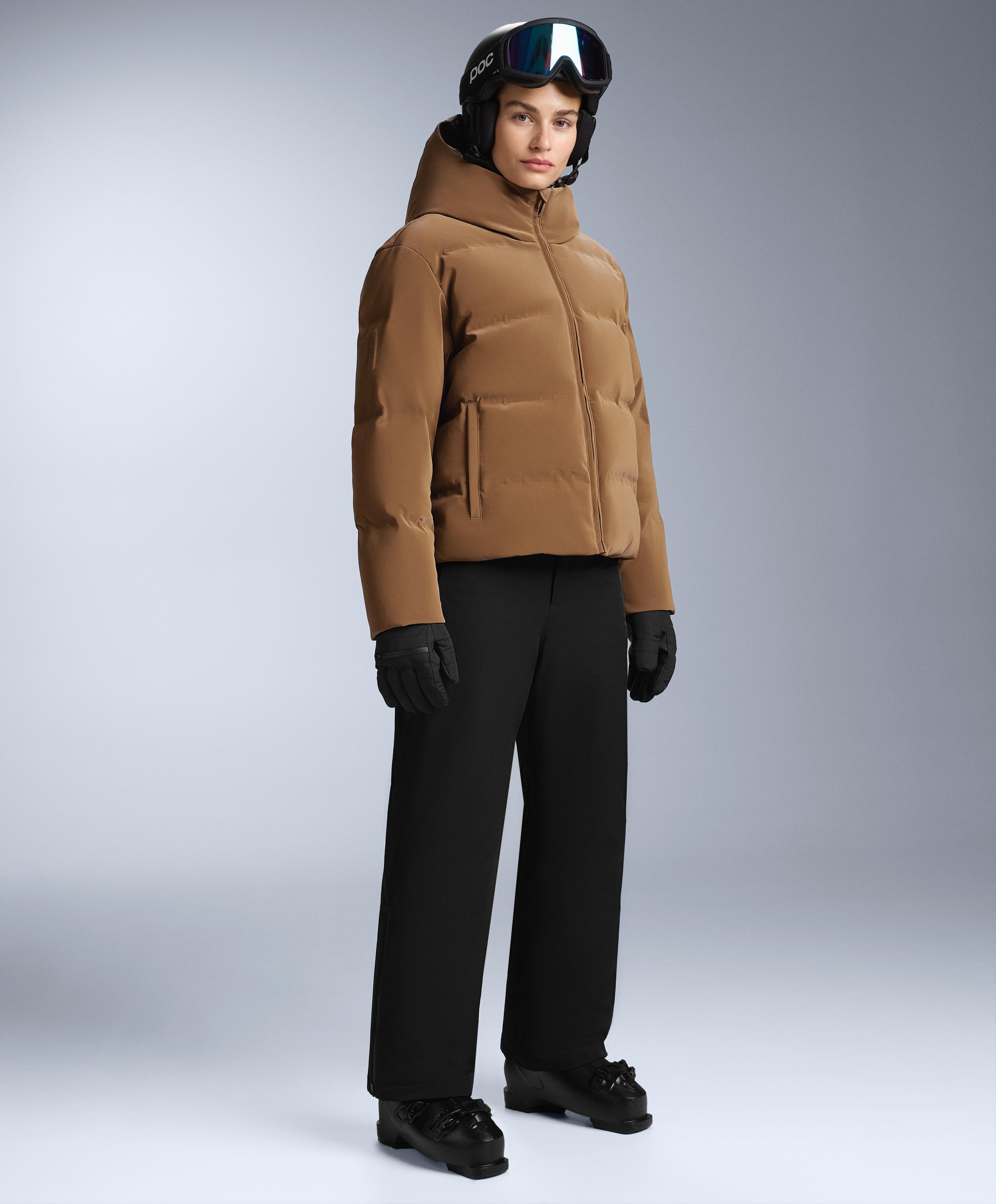 Satin padded jacket 80% down and 20% feather MINARDI PIUME SKI water-resistant — HONEY