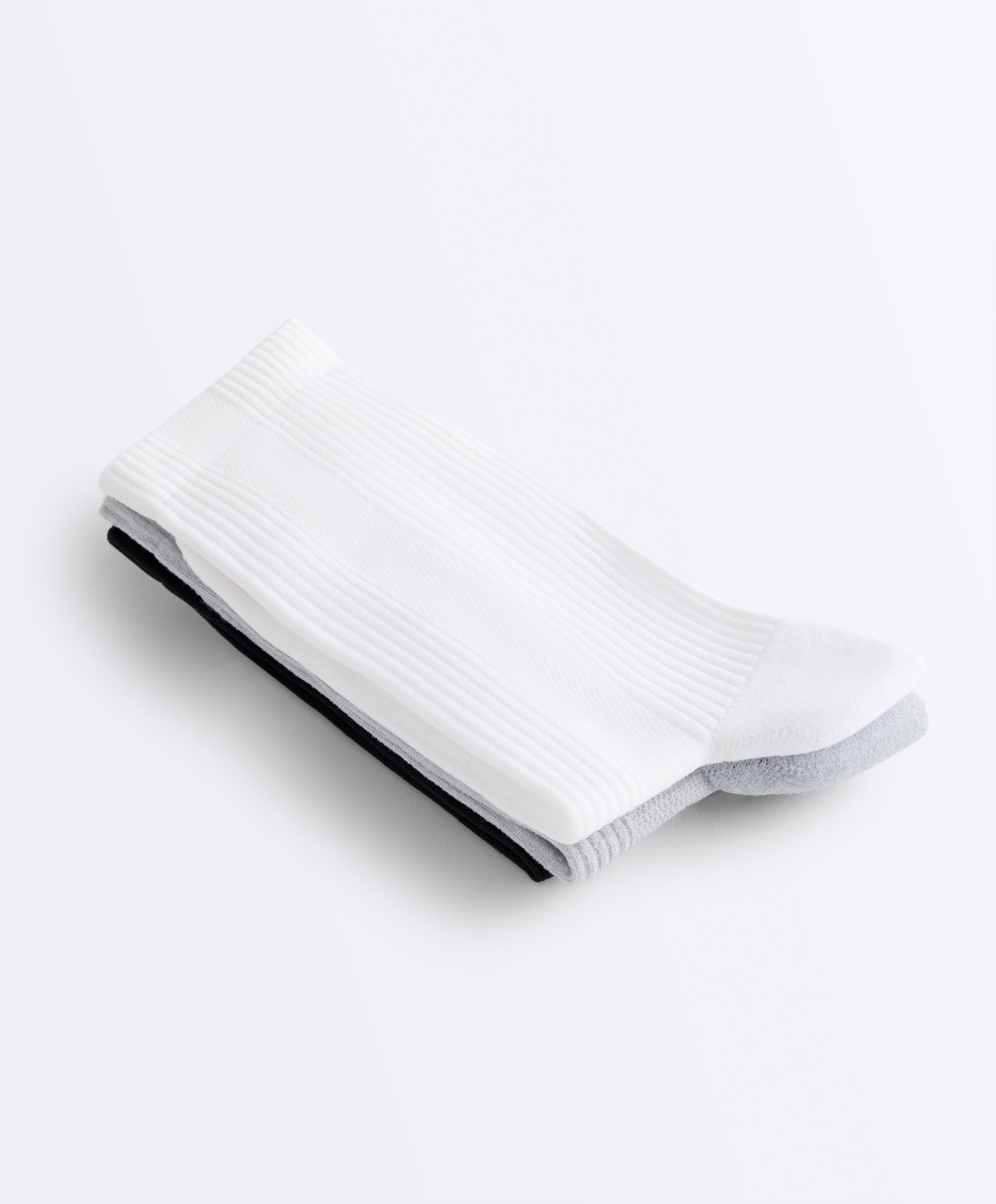 3 pairs of classic polyamide blend sports socks — MID-GREY MELANGE