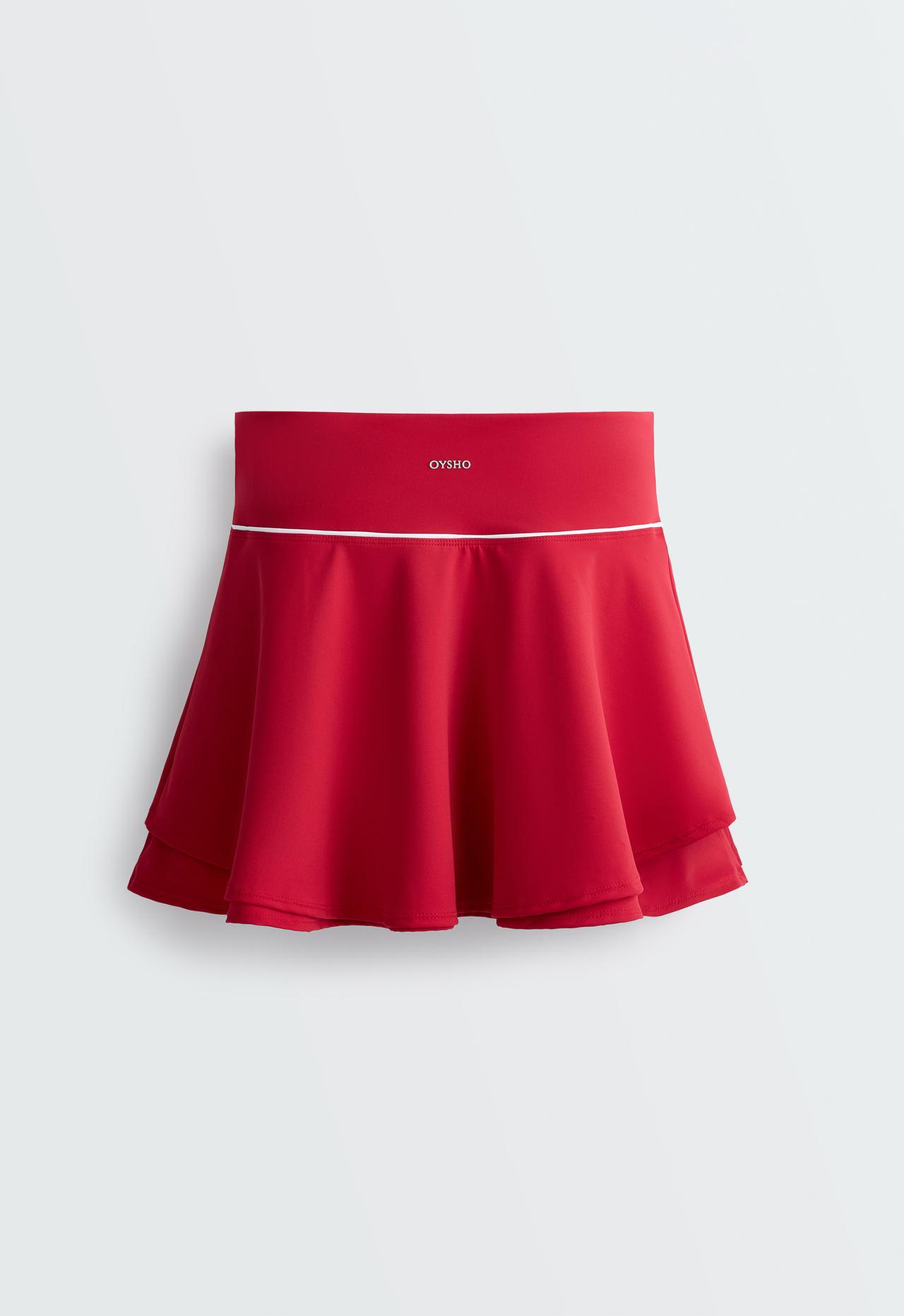 Double layer high rise short skirt — STRAWBERRY