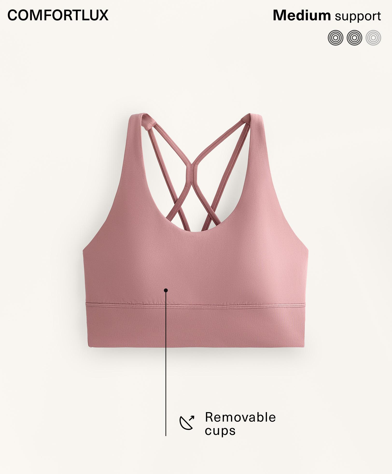 Comfortlux medium support sports bra with cups