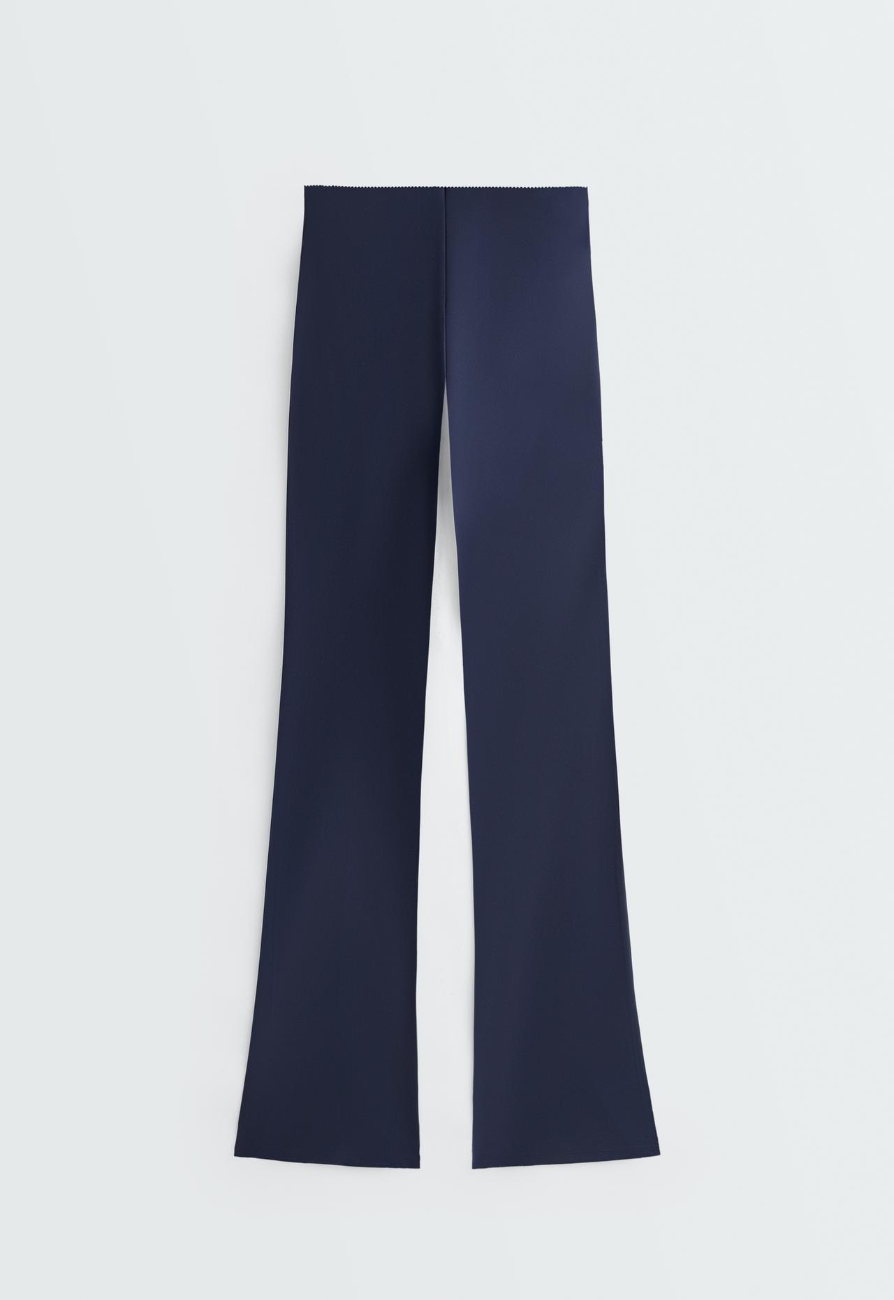 High-rise Compressive Raise Up flare trousers — NAVY BLUE