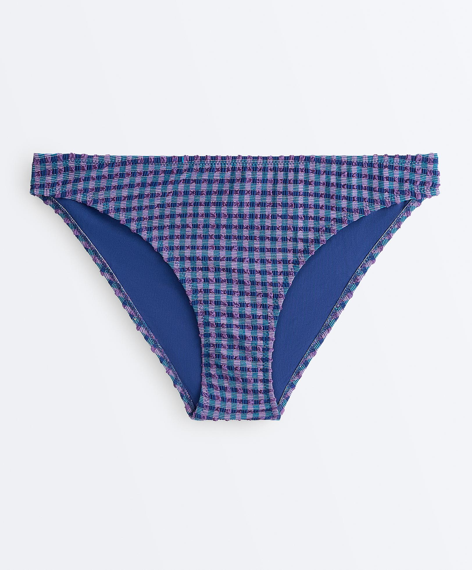 Gingham classic bikini briefs — NAVY BLUE