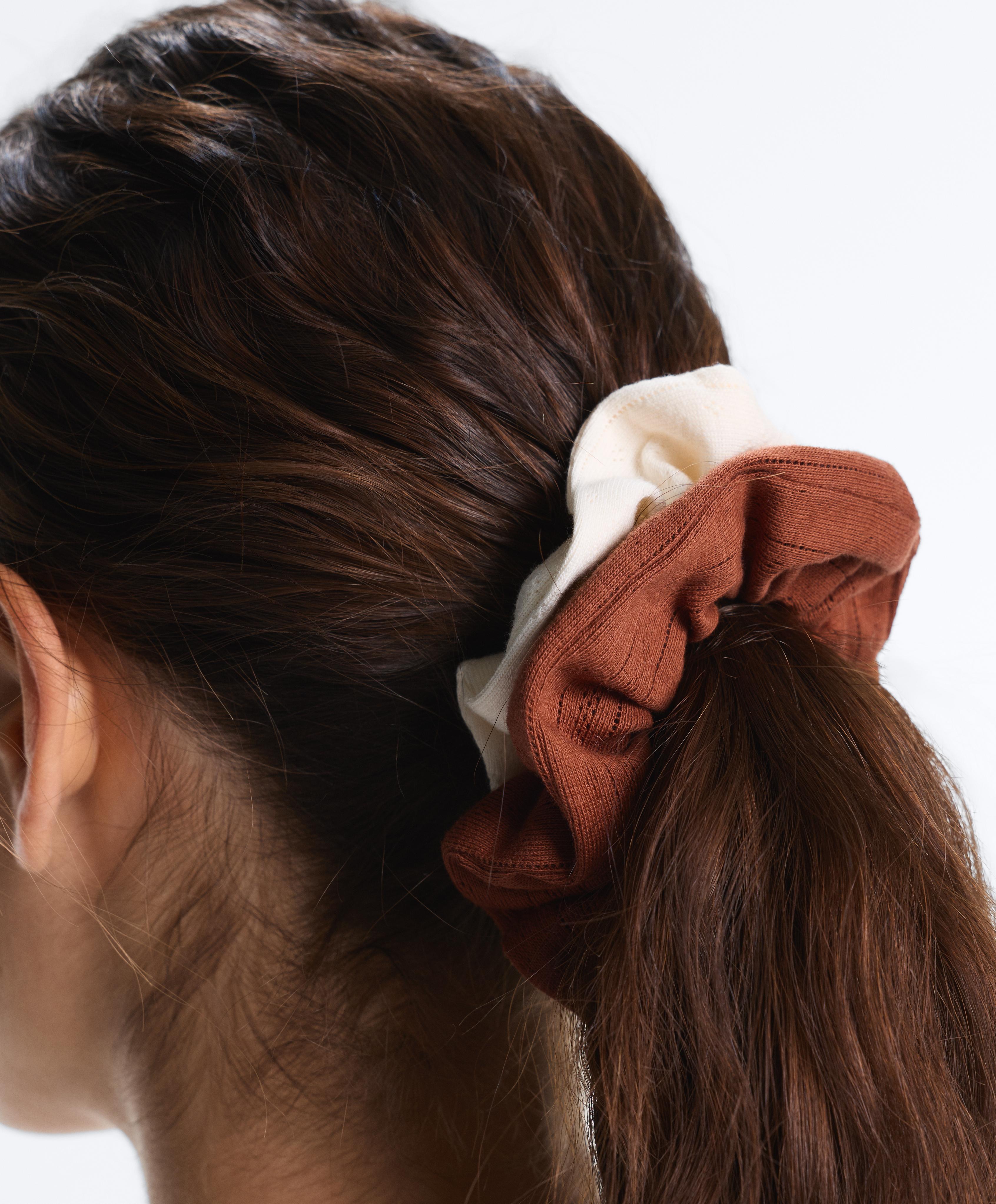 2 pack 100% cotton scrunchies — BURNT ORANGE