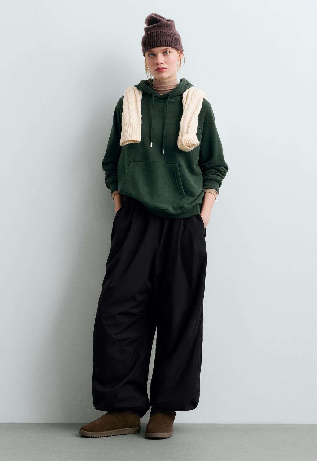 Cotton-blend fleece hoodie
