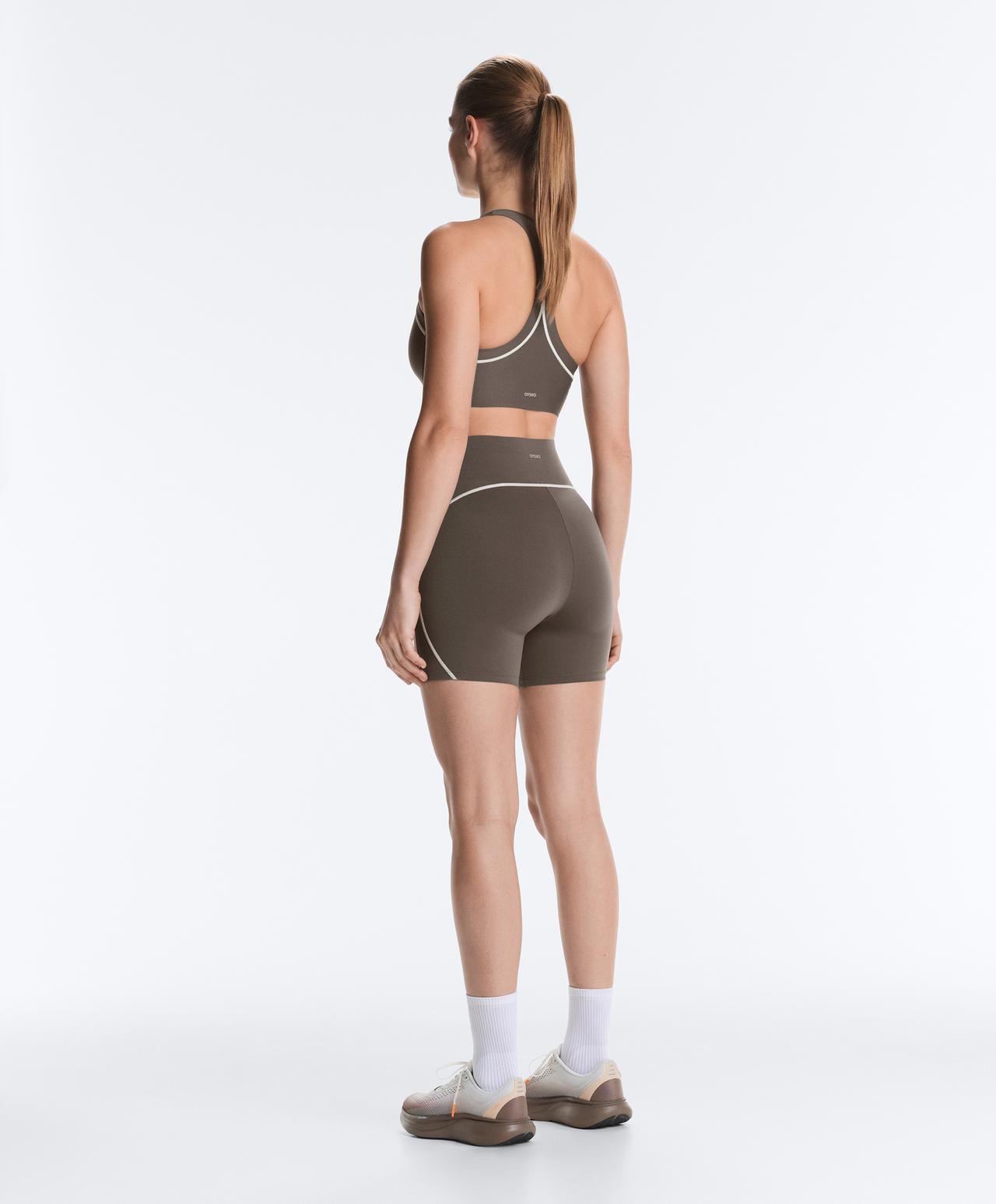 Perfect-adapt medium-support reflective sports bra — CHARCOAL GREY